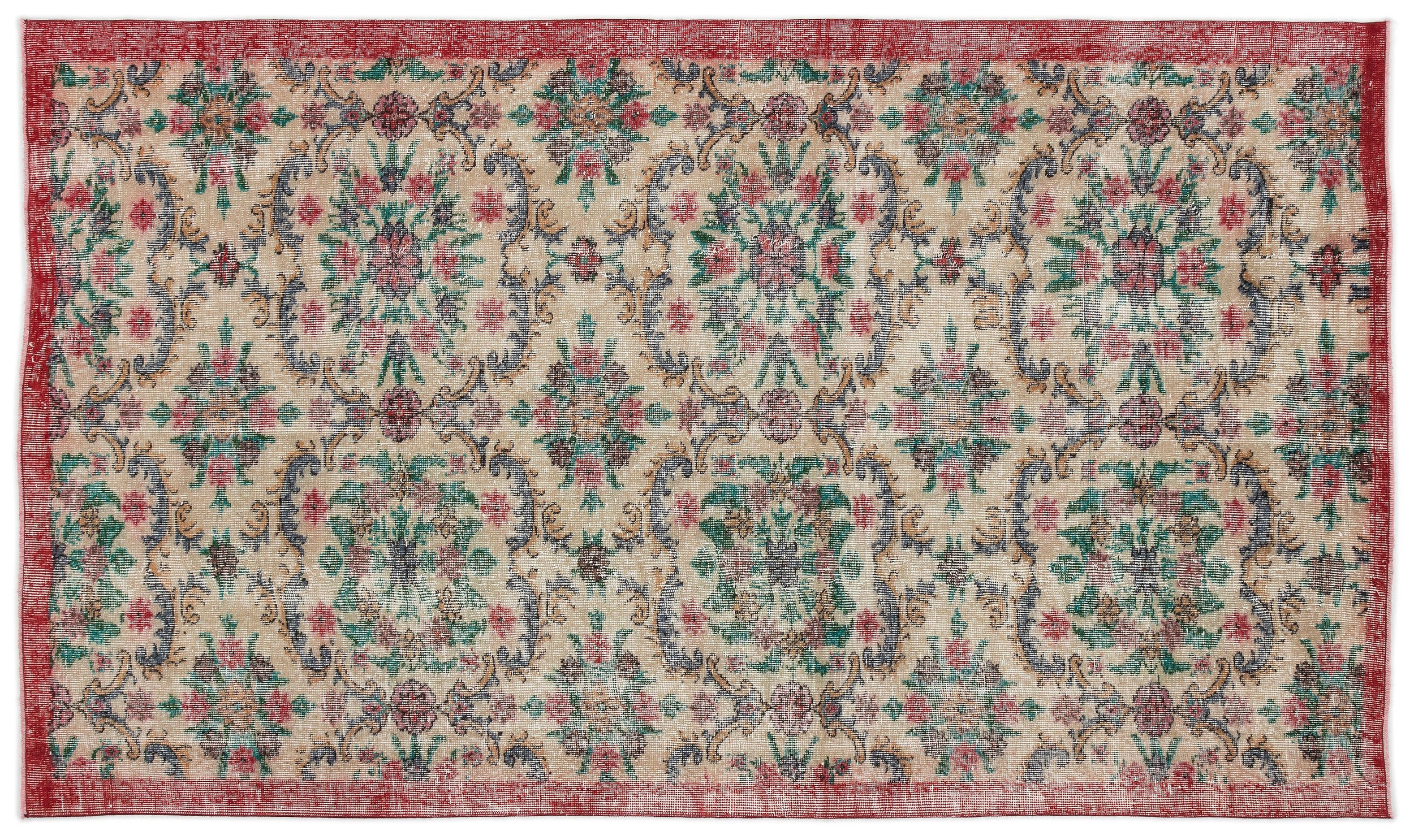 Retro Over Dyed Vintage Rug 5'1'' x 8'11'' ft 155 x 271 cm