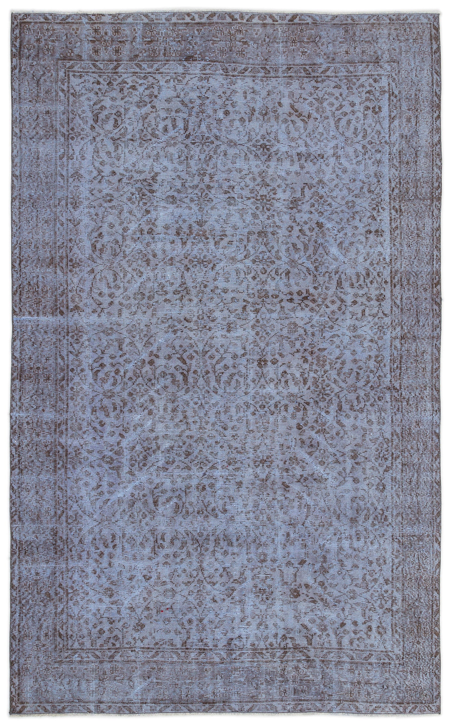 Blue Over Dyed Vintage Rug 5'5'' x 8'11'' ft 164 x 271 cm