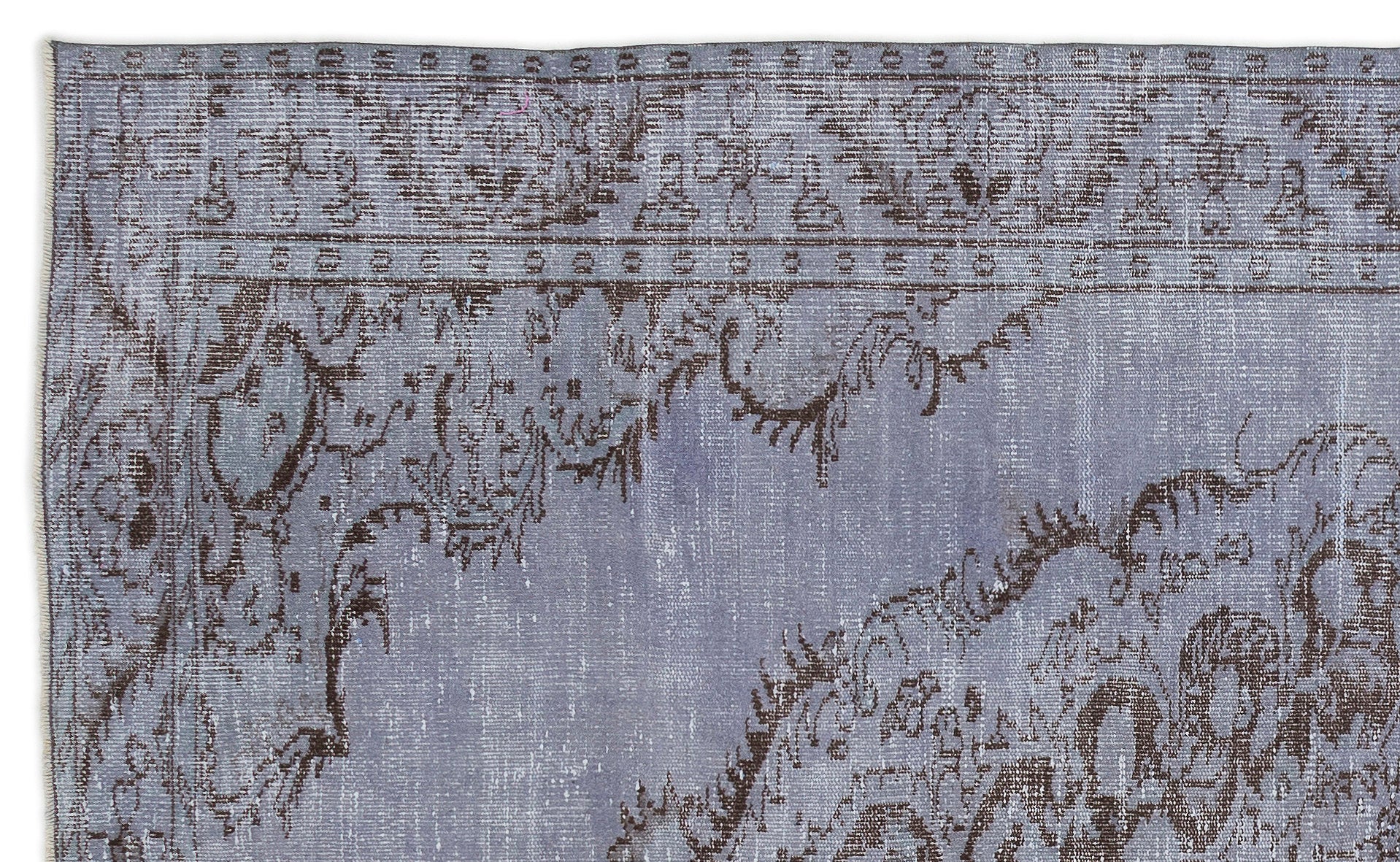 Blue Over Dyed Vintage Rug 5'6'' x 9'3'' ft 168 x 281 cm