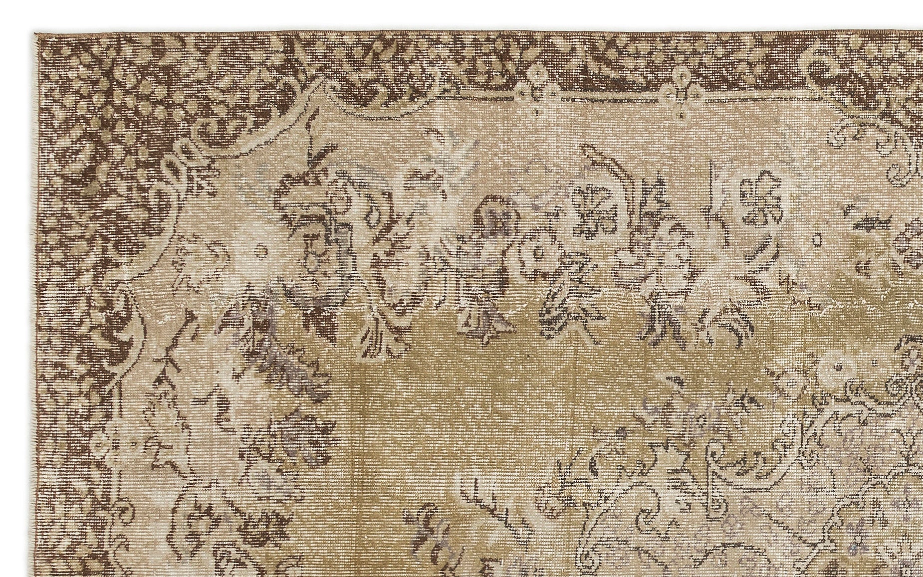 Beige Over Dyed Vintage Rug 5'6'' x 8'8'' ft 167 x 263 cm