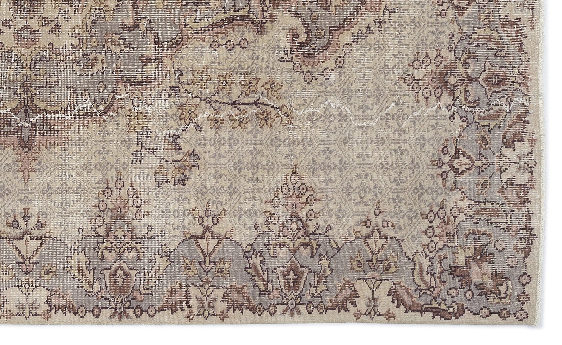 Naturel Over Dyed Vintage Rug 5'3'' x 8'10'' ft 160 x 268 cm
