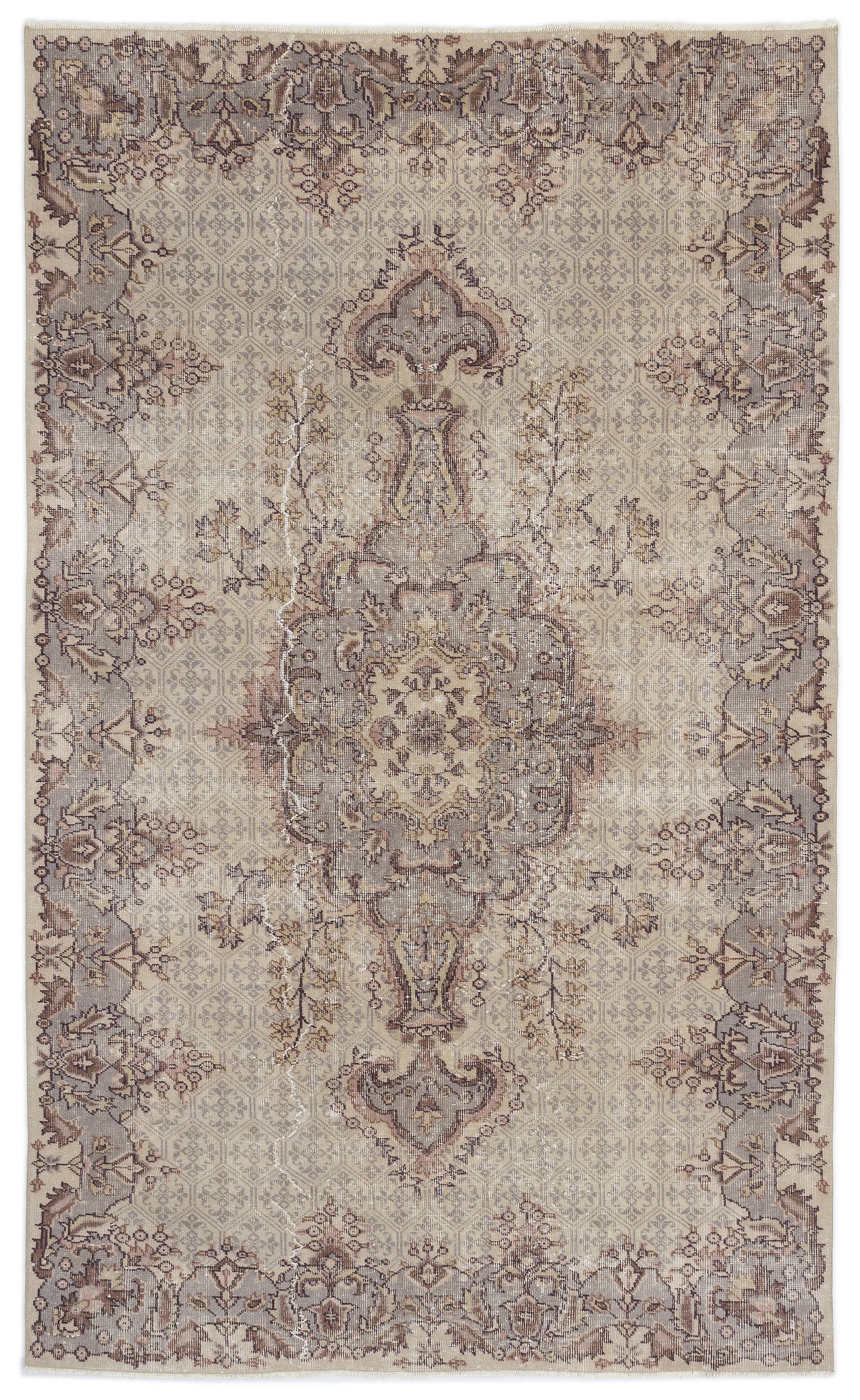 Naturel Over Dyed Vintage Rug 5'3'' x 8'10'' ft 160 x 268 cm
