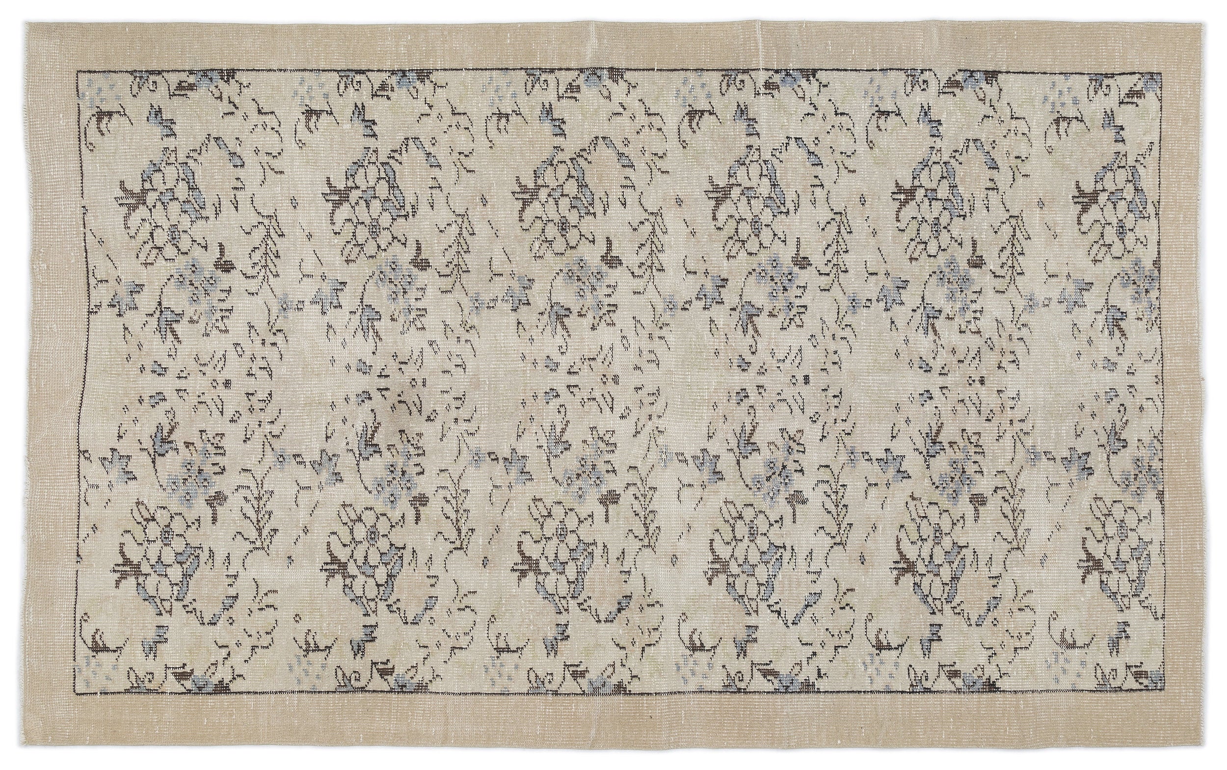 Retro Over Dyed Vintage Rug 5'5'' x 8'8'' ft 164 x 264 cm