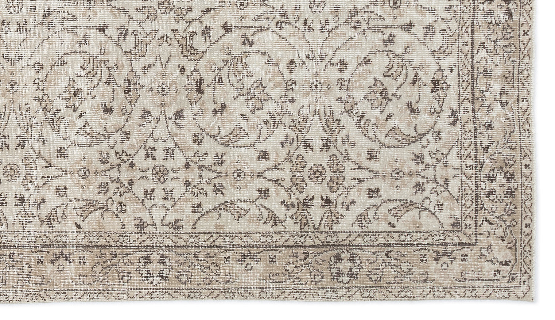 Beige Over Dyed Vintage Rug 4'11'' x 8'7'' ft 150 x 261 cm