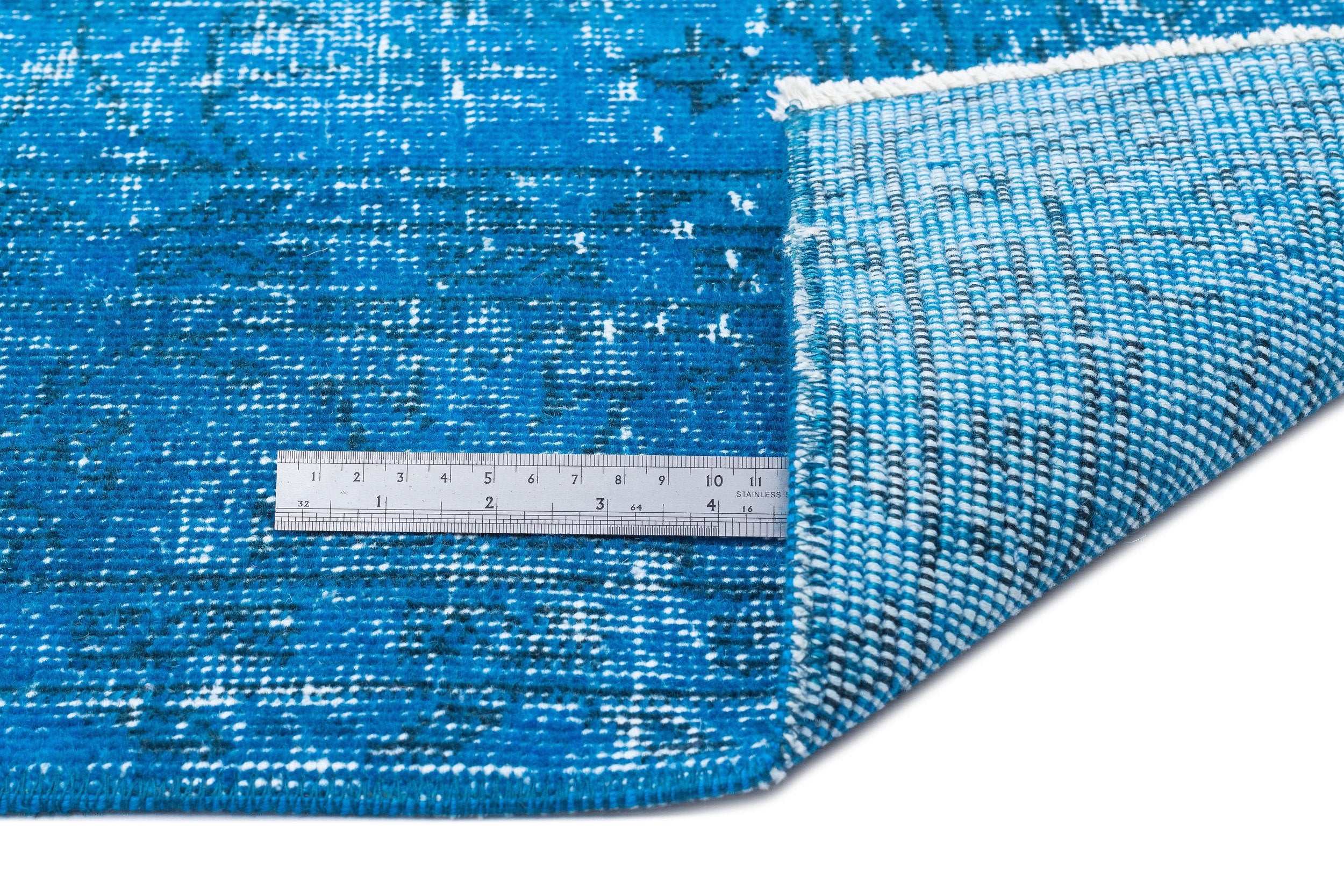 Turquoise  Over Dyed Vintage Rug 7'1'' x 10'6'' ft 216 x 320 cm