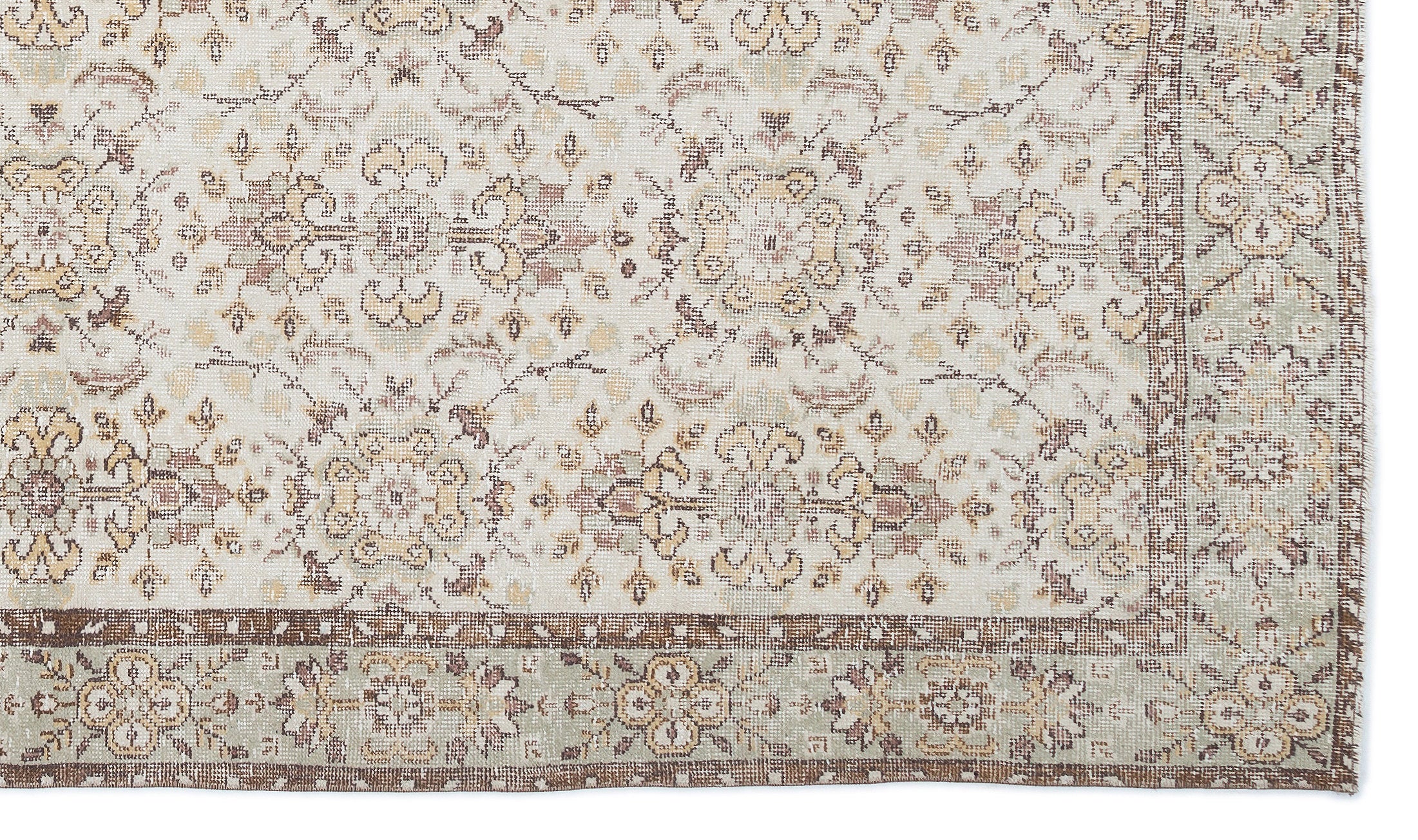 Beige Over Dyed Vintage Rug 5'10'' x 9'11'' ft 179 x 302 cm