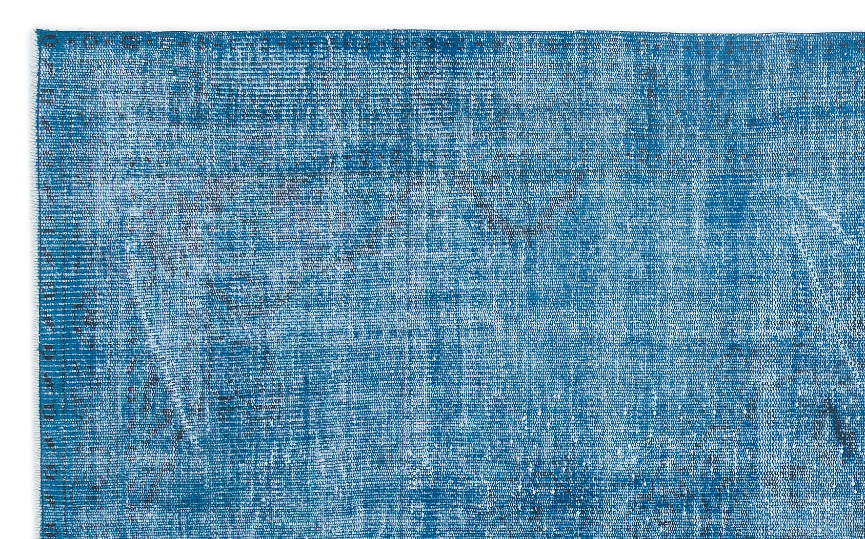 Turquoise  Over Dyed Vintage Rug 4'10'' x 8'0'' ft 148 x 244 cm