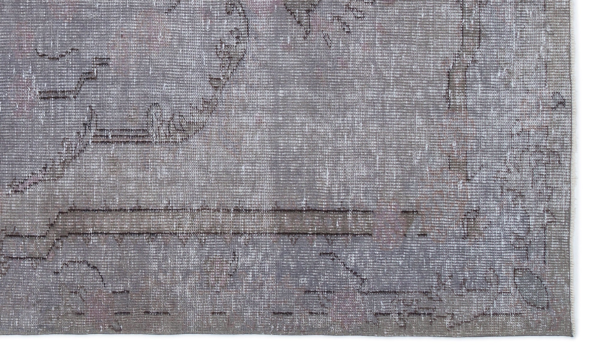 Gray Over Dyed Vintage Rug 5'4'' x 9'0'' ft 162 x 275 cm