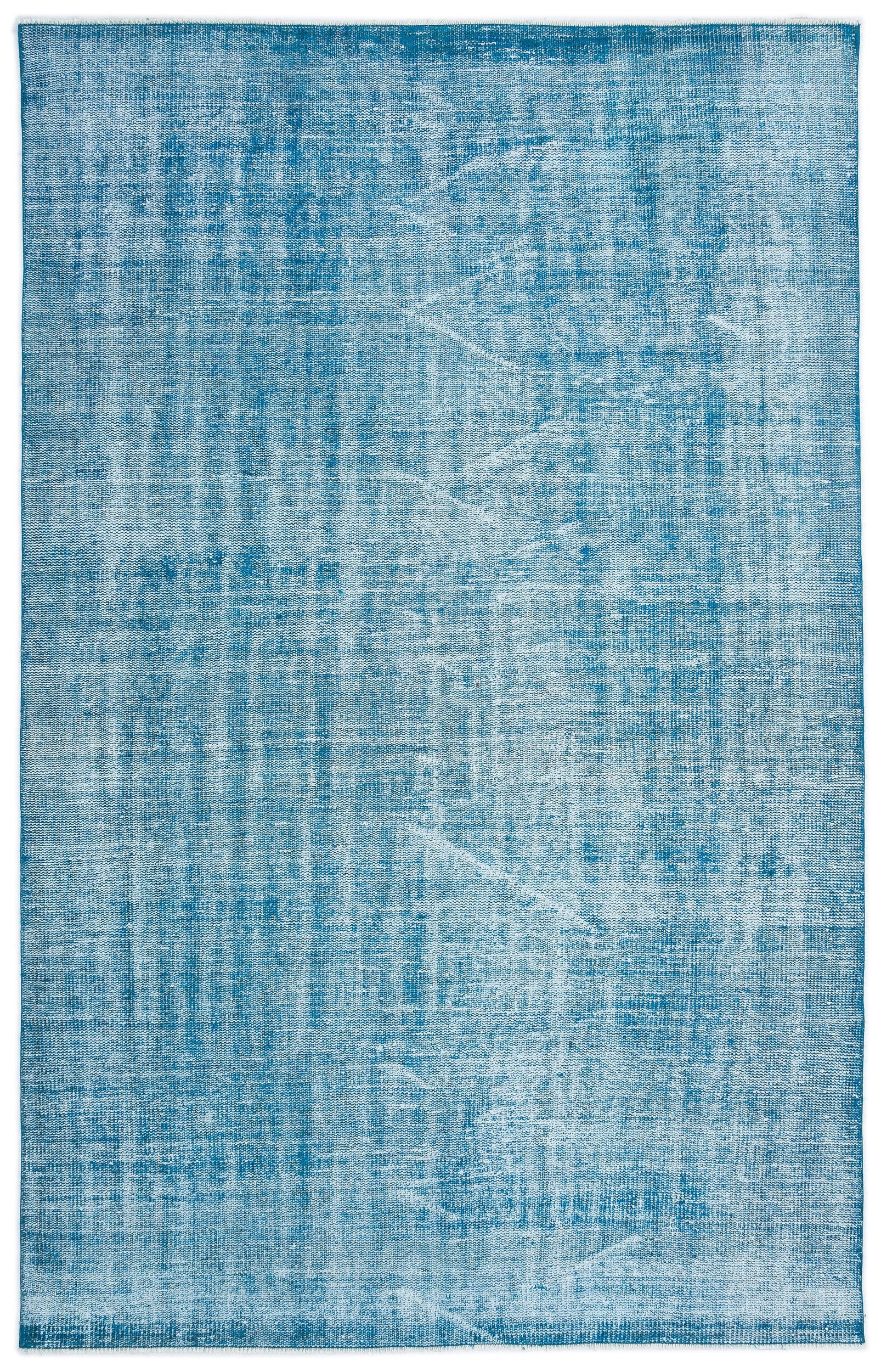 Turquoise  Over Dyed Vintage Rug 5'4'' x 8'6'' ft 162 x 258 cm