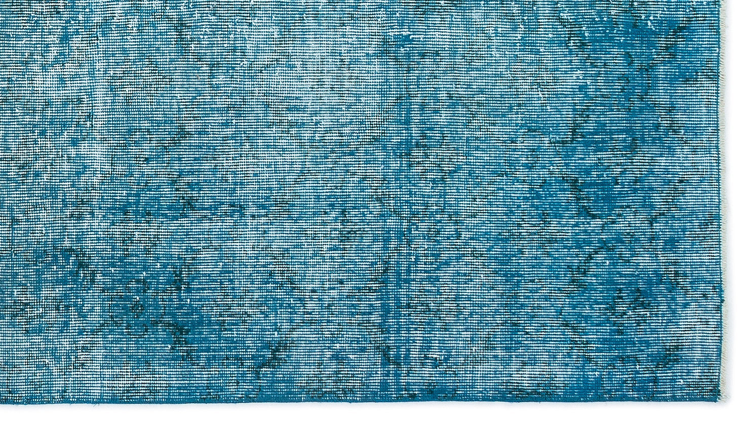 Turquoise  Over Dyed Vintage Rug 3'11'' x 6'11'' ft 119 x 210 cm