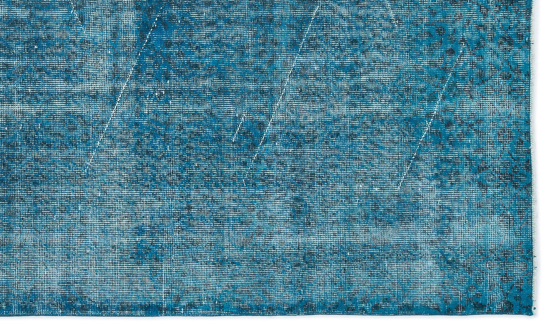 Turquoise  Over Dyed Vintage Rug 5'1'' x 8'6'' ft 155 x 260 cm