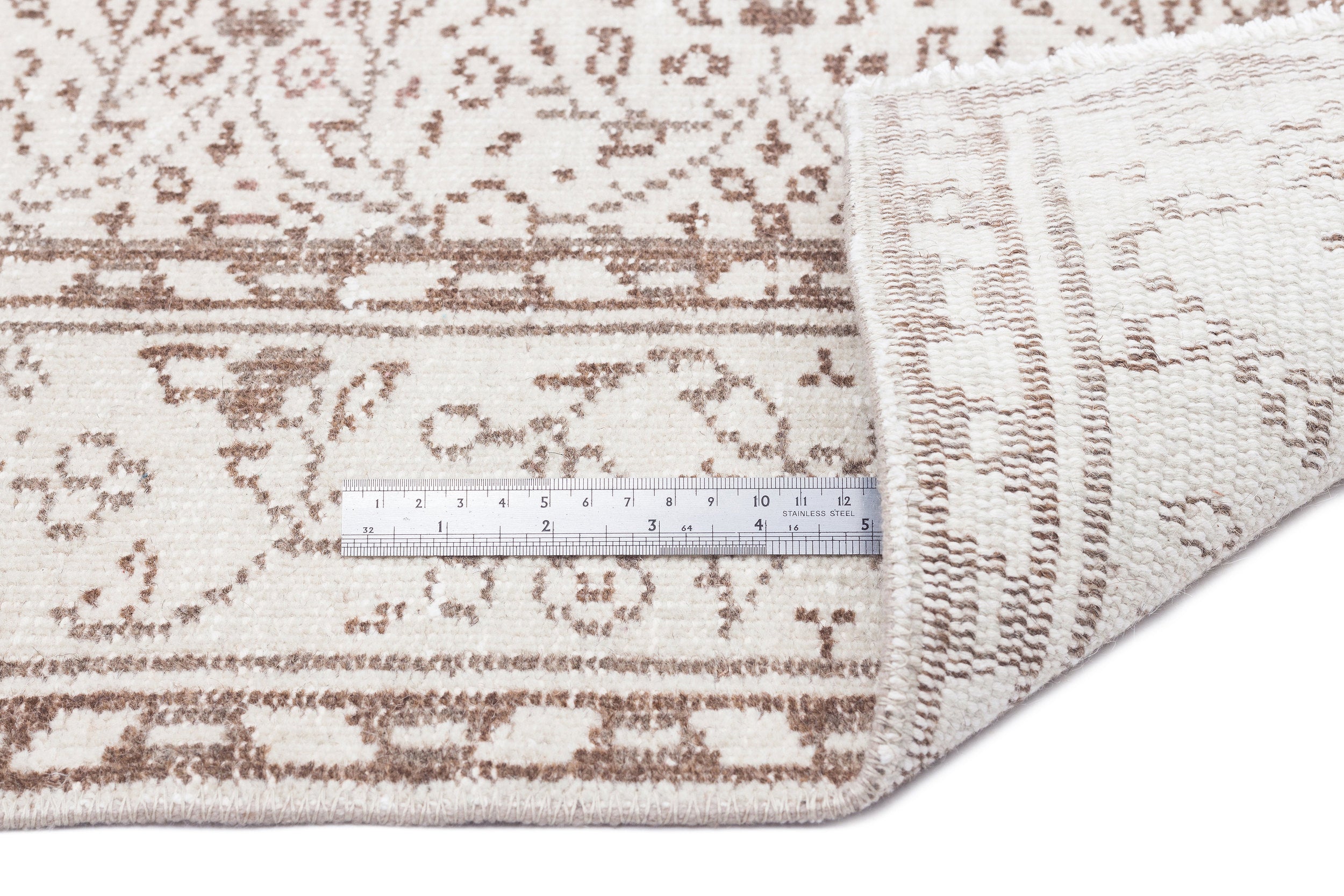 Beige Over Dyed Vintage Rug 5'3'' x 8'11'' ft 160 x 272 cm