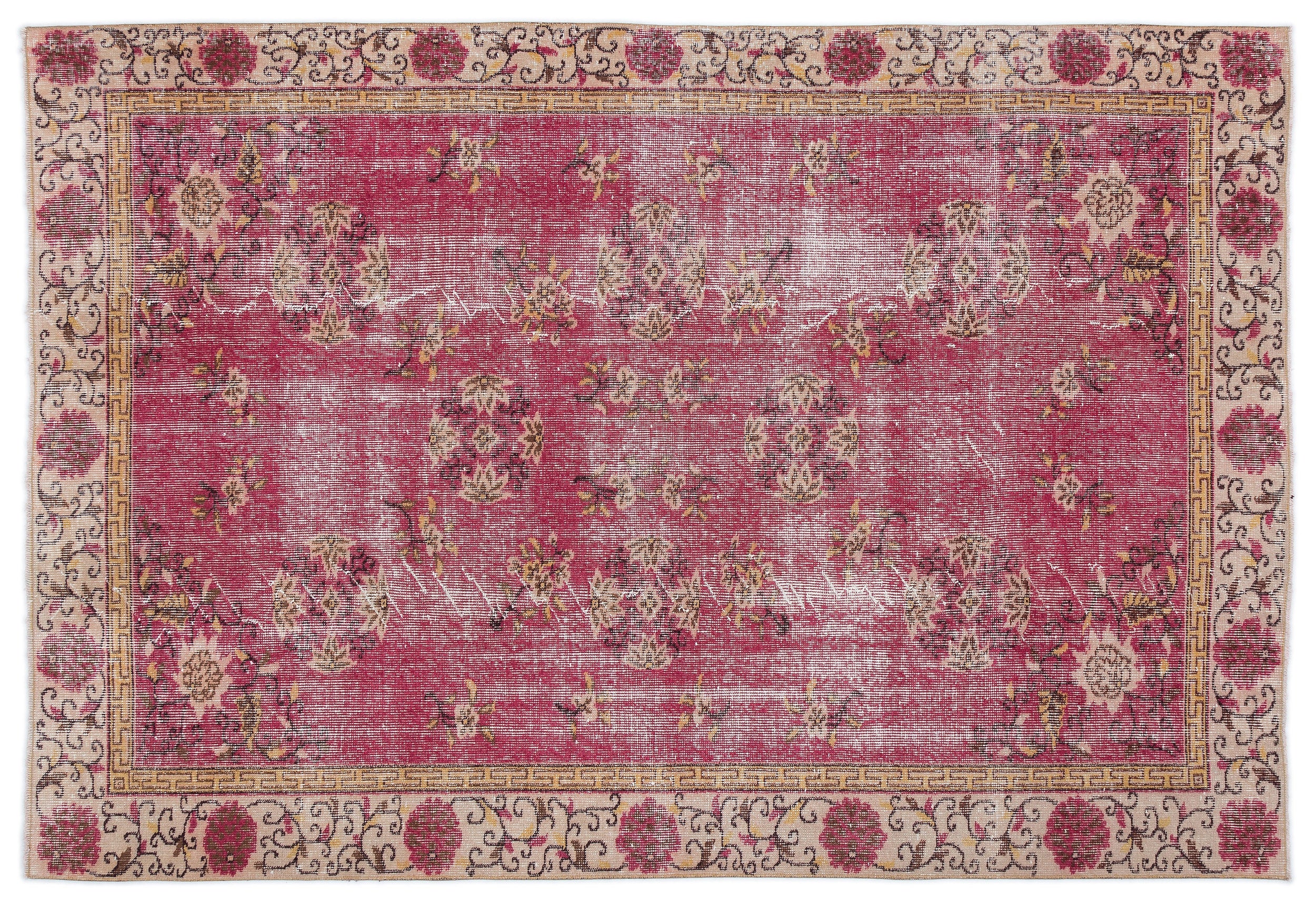 Retro Over Dyed Vintage Rug 5'9'' x 8'5'' ft 174 x 256 cm
