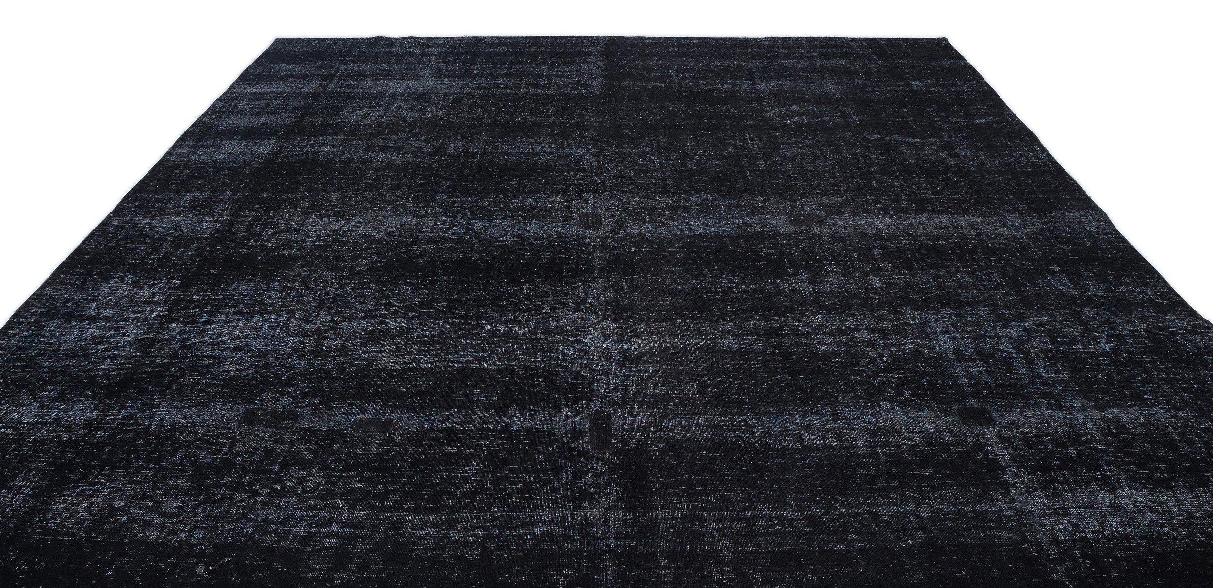 Black Over Dyed Vintage XLarge Rug 9'2'' x 12'2'' ft 280 x 371 cm