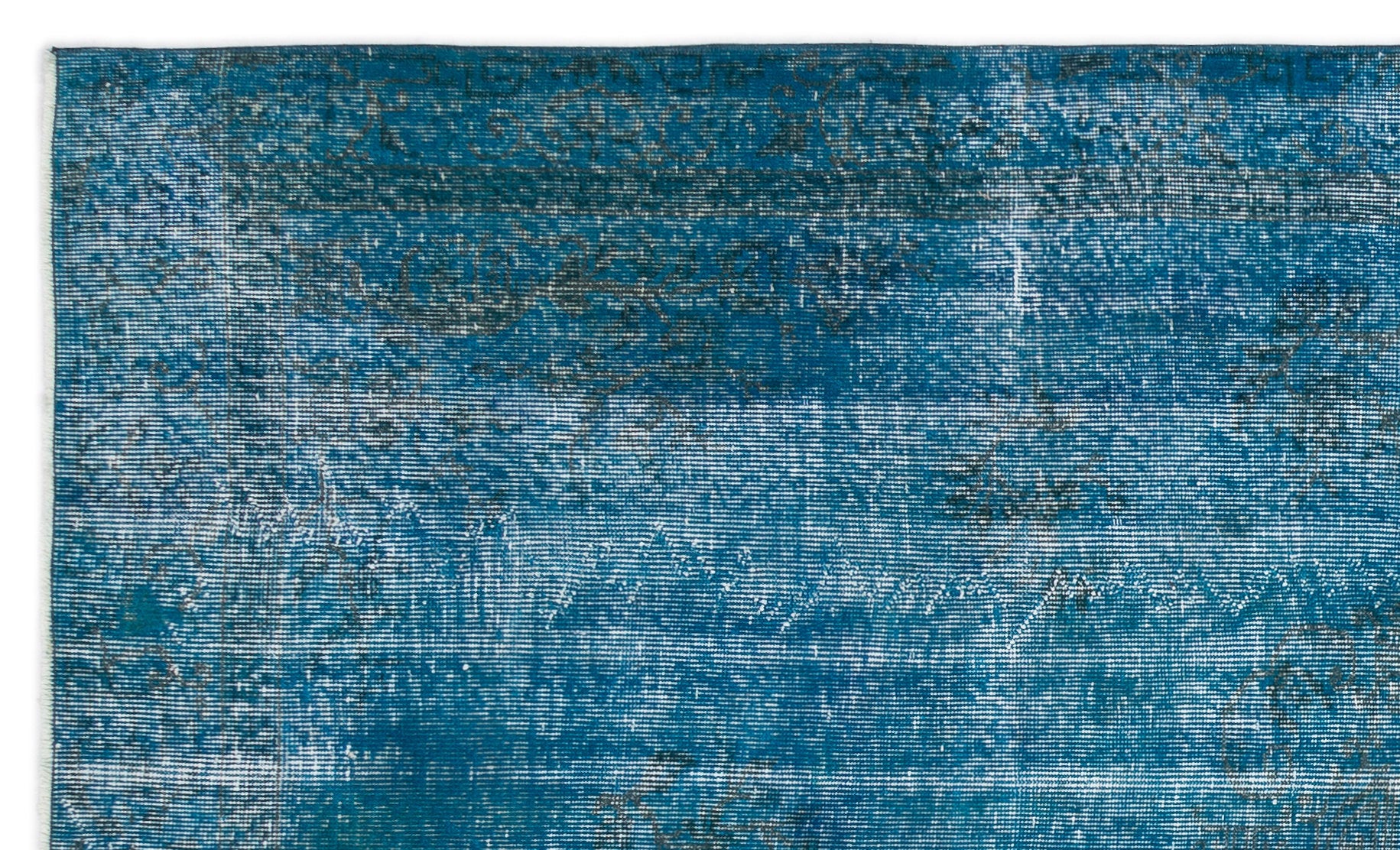 Turquoise  Over Dyed Vintage Rug 5'1'' x 8'7'' ft 154 x 262 cm