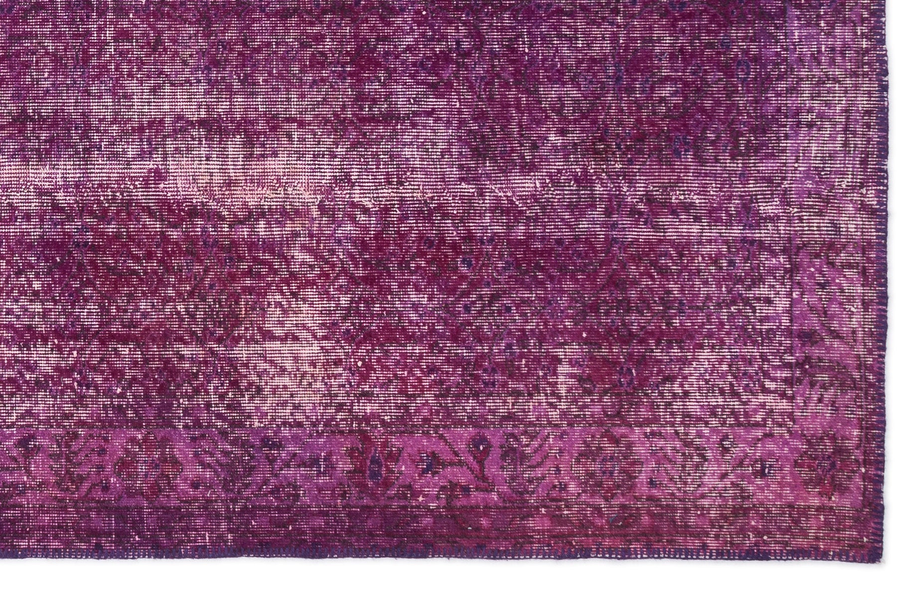 Fuchsia Over Dyed Vintage Rug 5'6'' x 8'8'' ft 168 x 264 cm