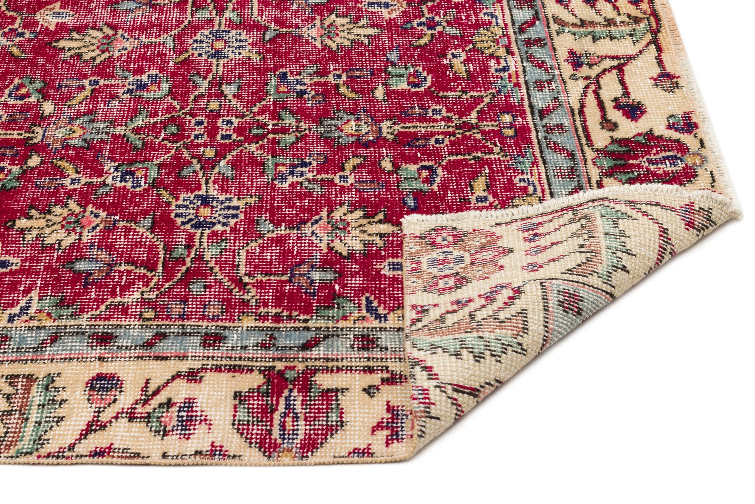 Naturel Over Dyed Vintage Rug 5'3'' x 8'12'' ft 160 x 274 cm