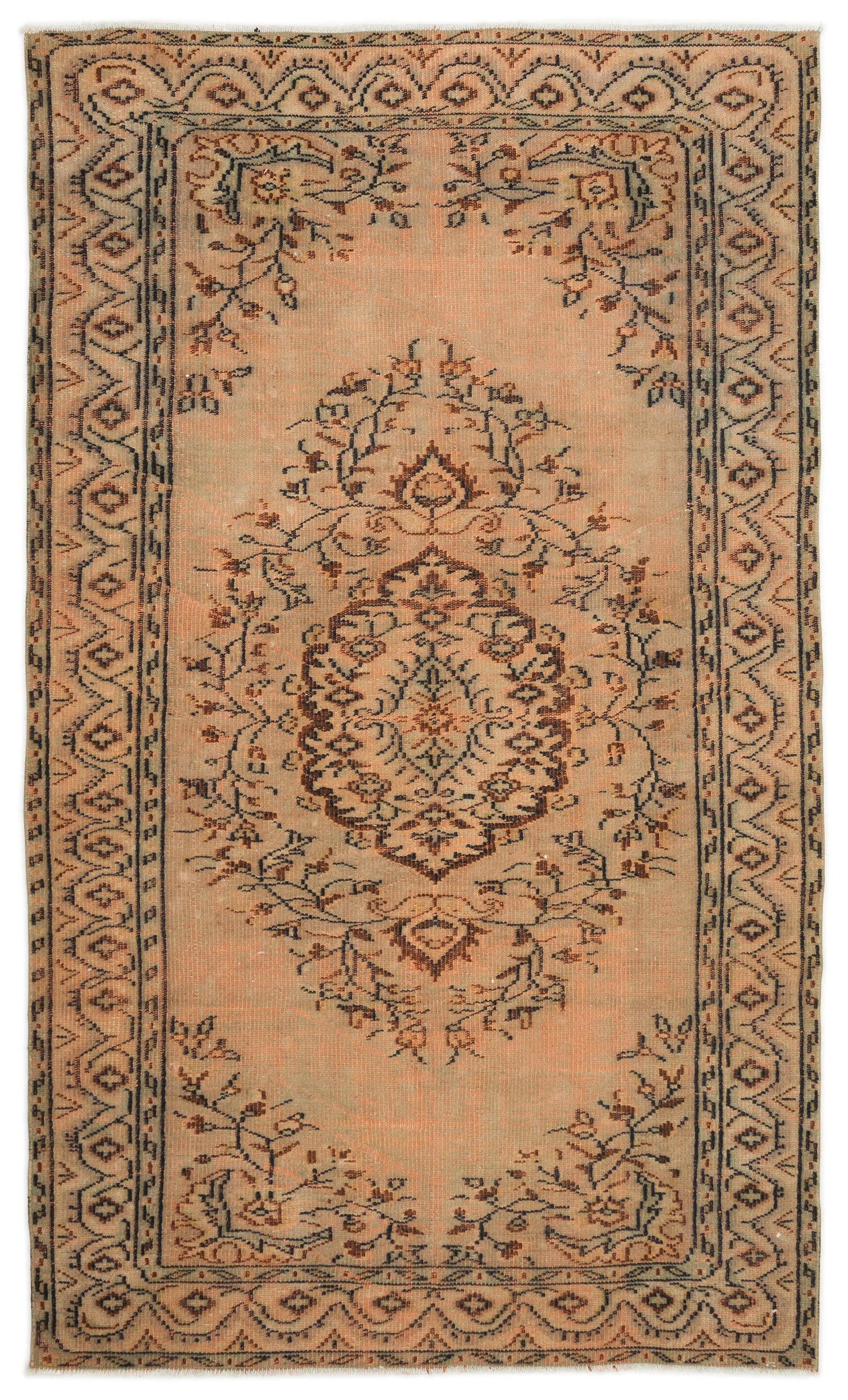 Naturel Over Dyed Vintage Rug 5'0'' x 8'1'' ft 153 x 246 cm