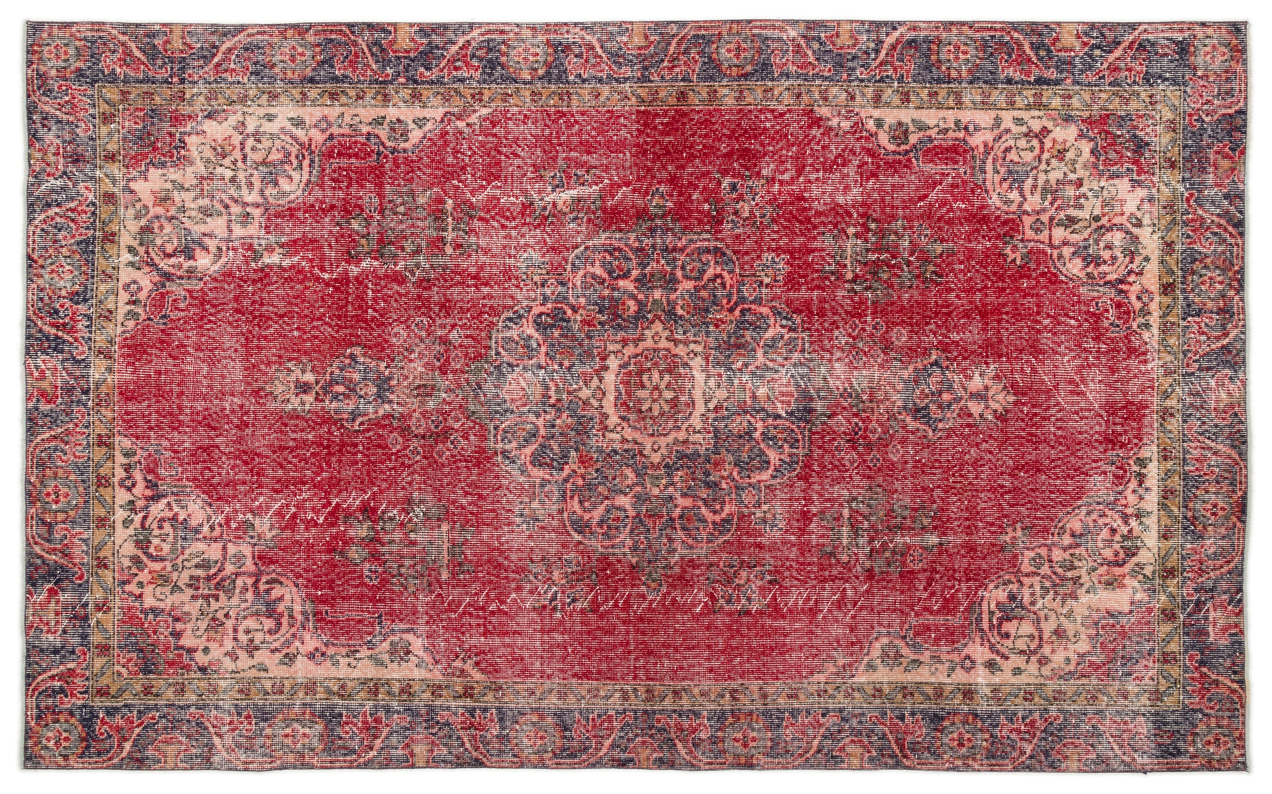 Naturel Over Dyed Vintage Rug 5'8'' x 9'5'' ft 173 x 286 cm