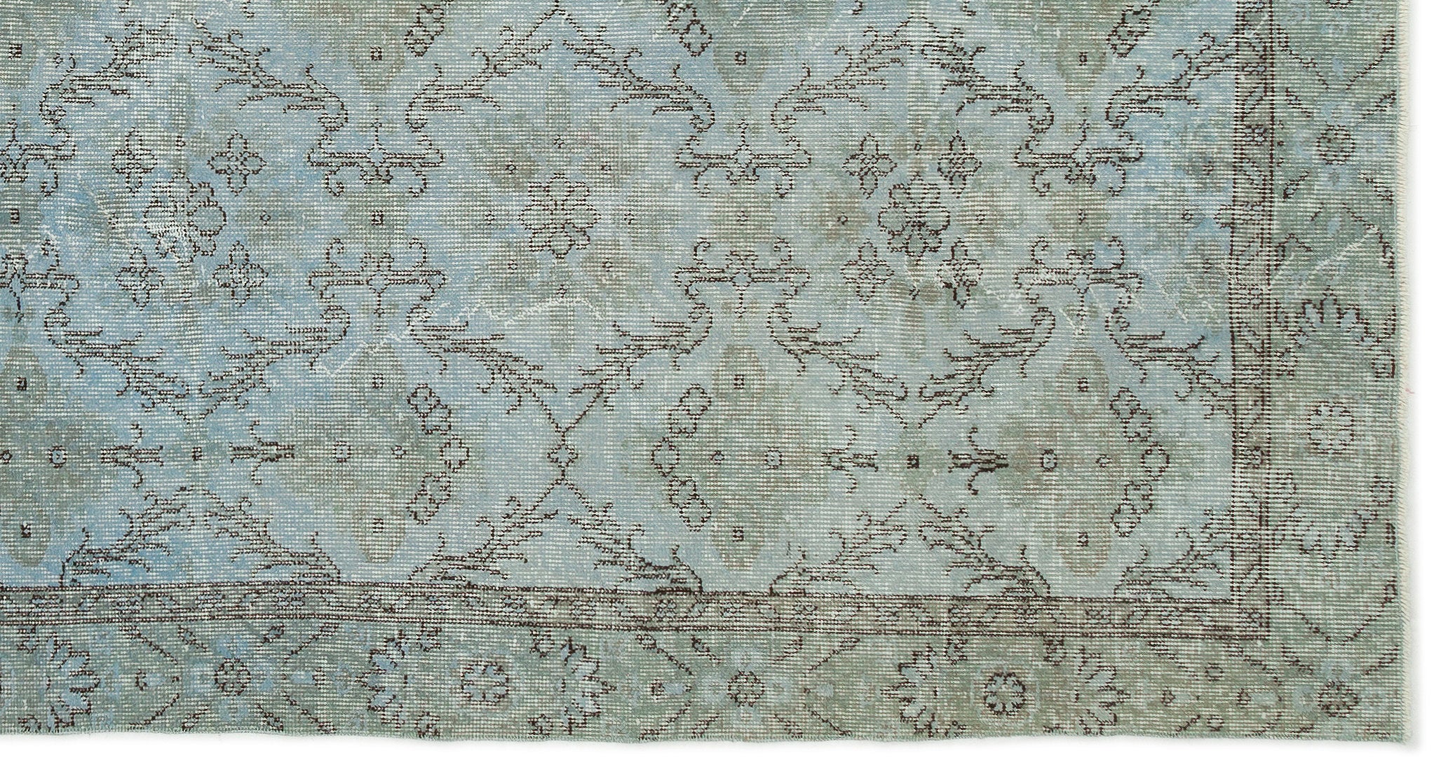 Blue Over Dyed Vintage Rug 5'0'' x 9'7'' ft 153 x 293 cm