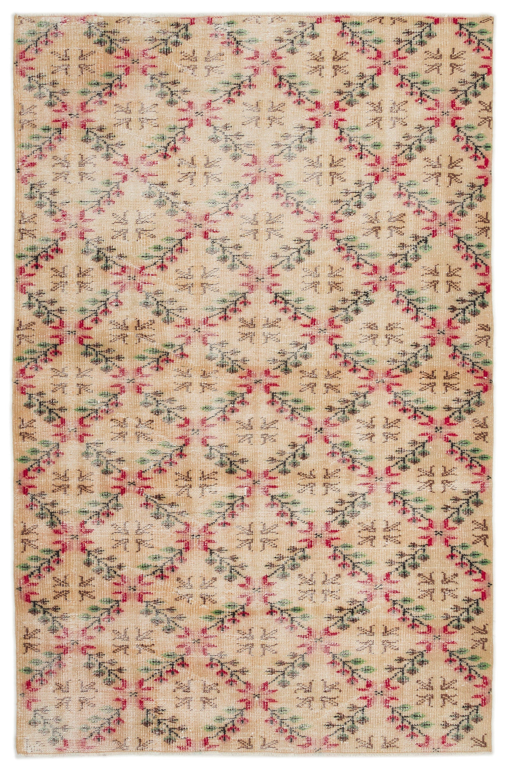 Naturel Over Dyed Vintage Rug 4'10'' x 7'5'' ft 148 x 225 cm