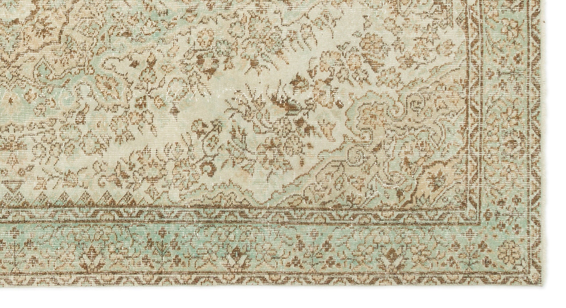 Beige Over Dyed Vintage Rug 4'12'' x 9'3'' ft 152 x 283 cm