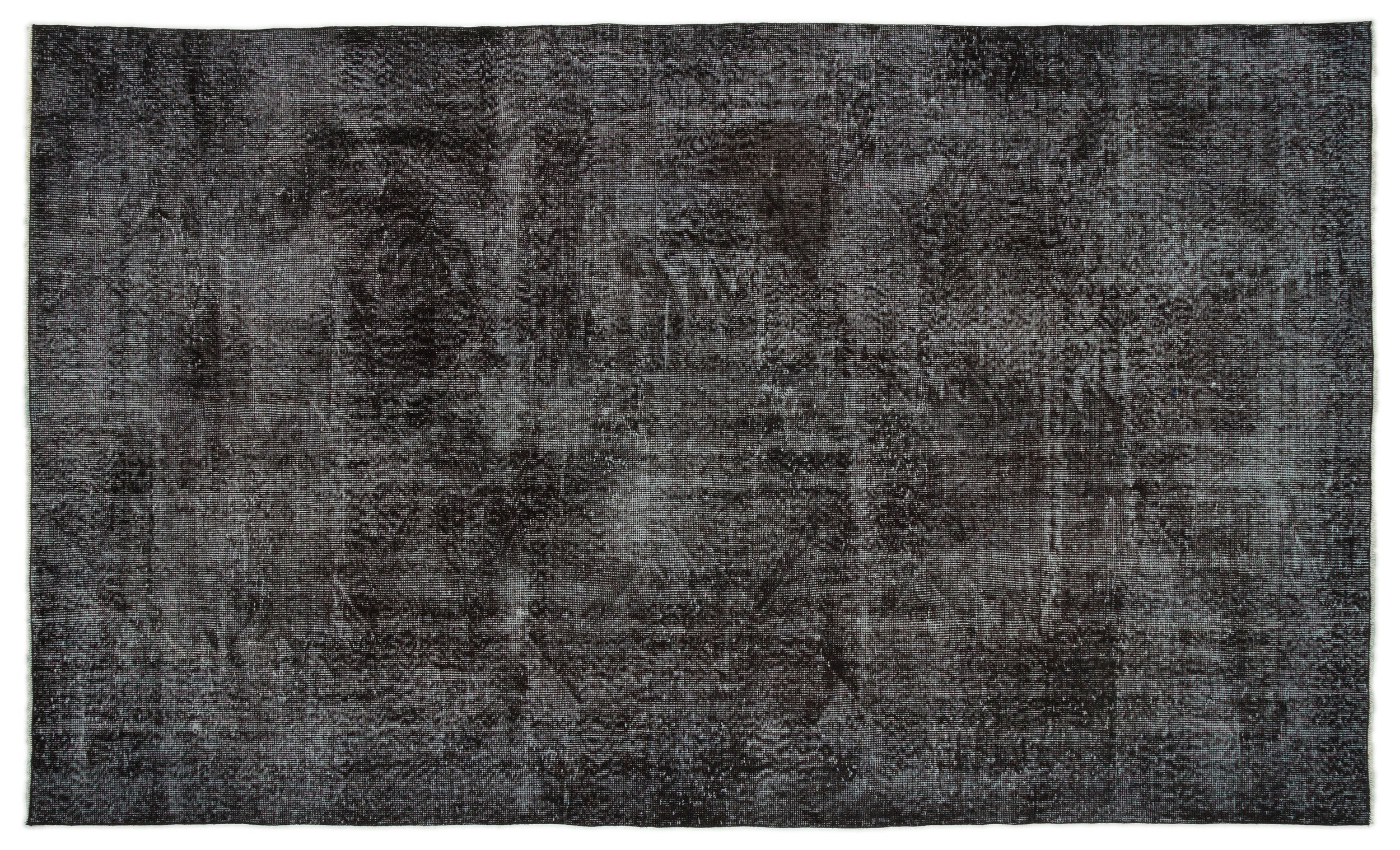 Black Over Dyed Vintage Rug 5'6'' x 9'4'' ft 168 x 285 cm