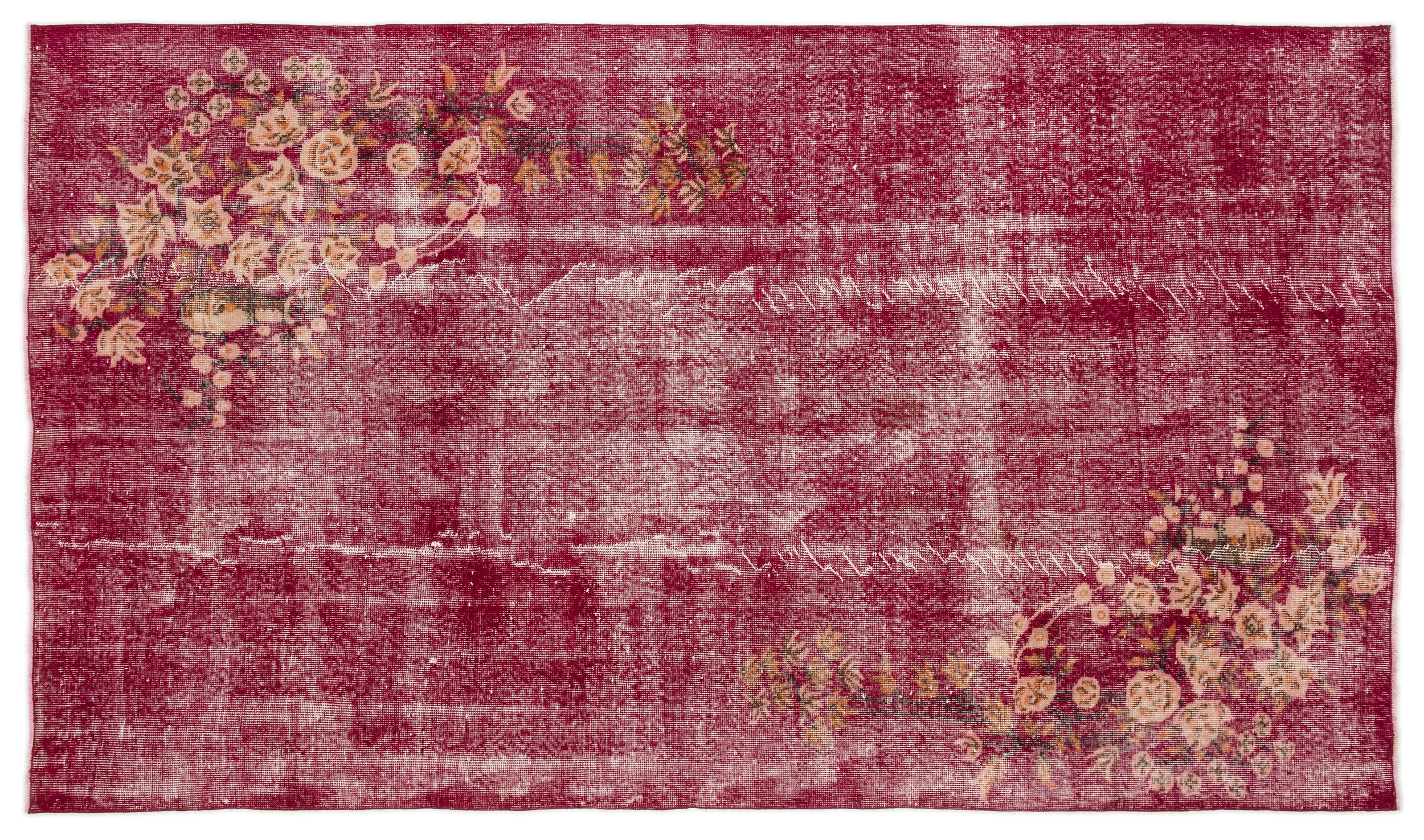 Naturel Over Dyed Vintage Rug 5'2'' x 8'12'' ft 158 x 274 cm