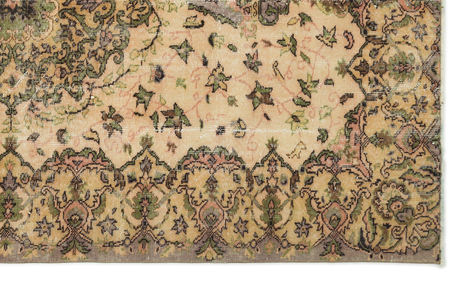 Naturel Over Dyed Vintage Rug 5'4'' x 9'1'' ft 162 x 276 cm