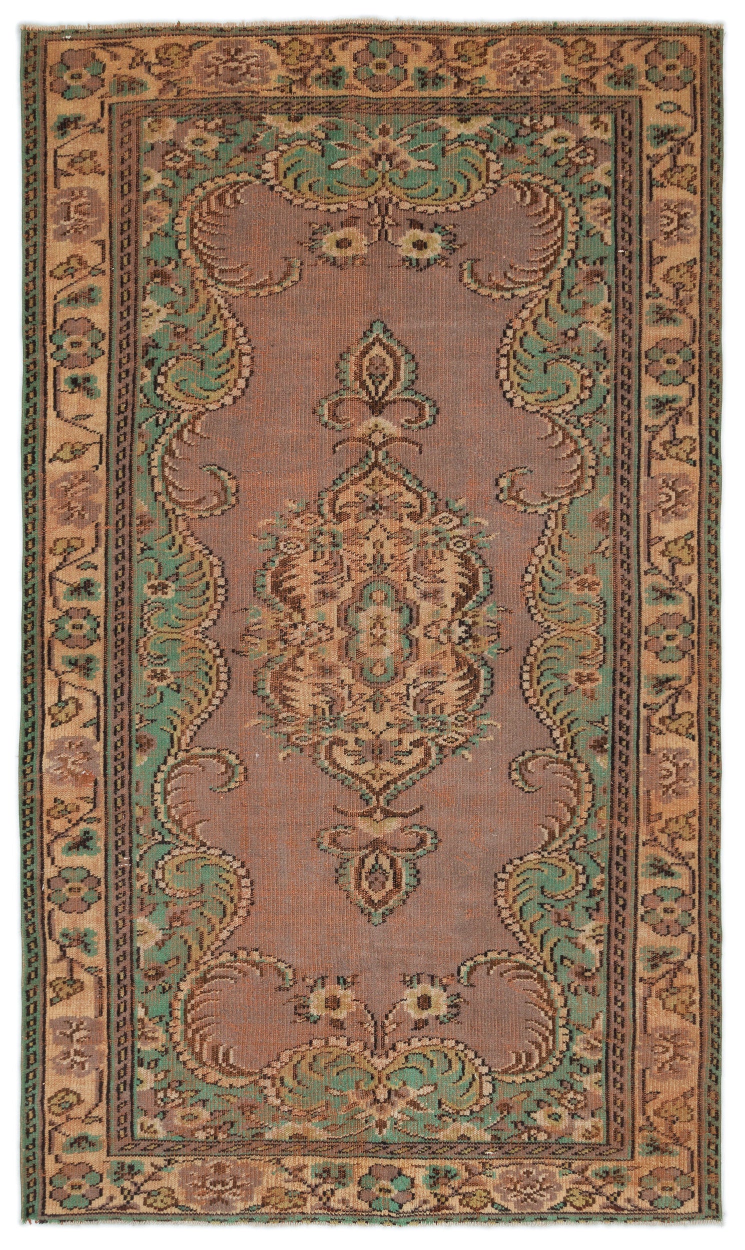 Naturel Over Dyed Vintage Rug 5'3'' x 8'8'' ft 161 x 265 cm
