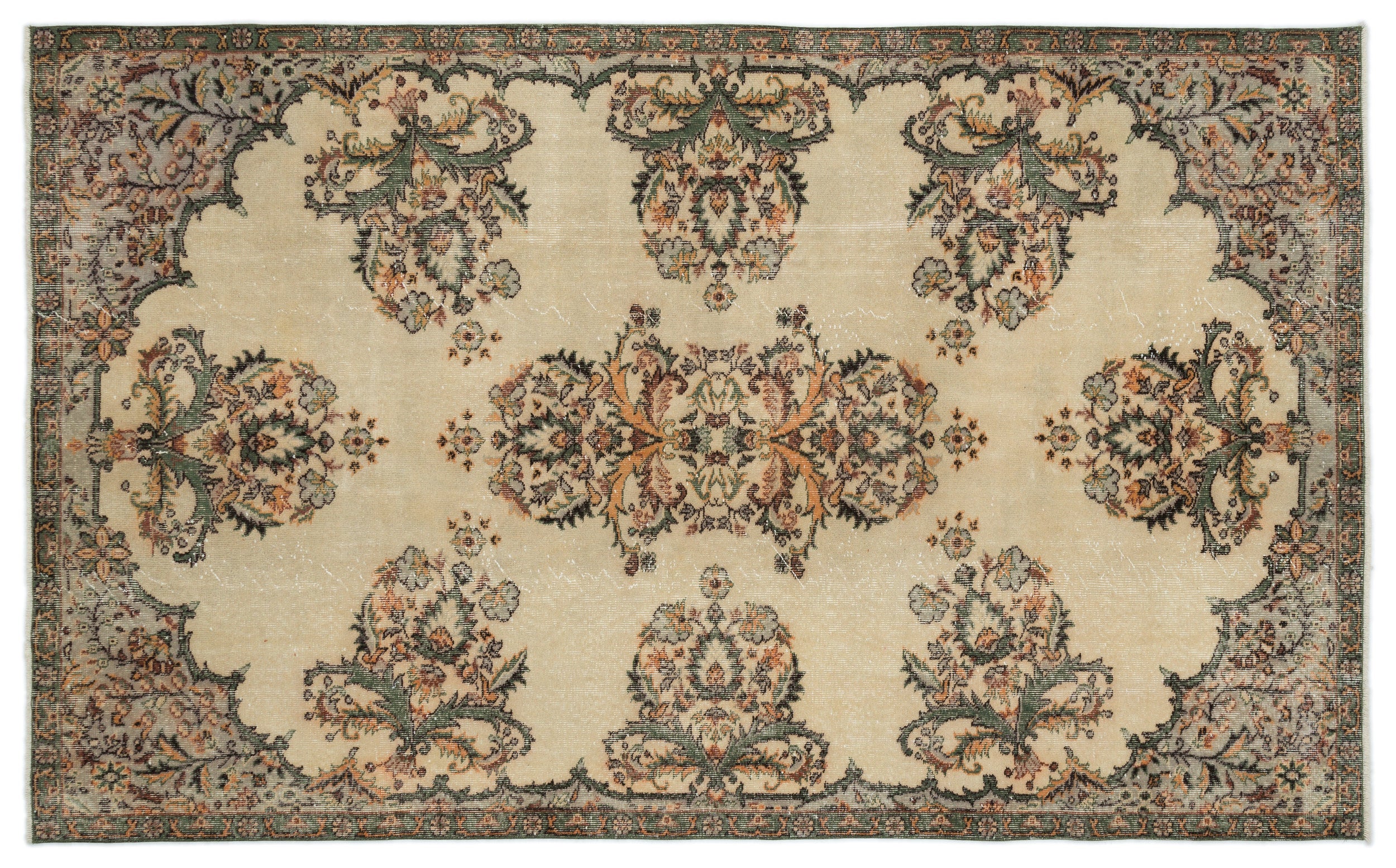 Naturel Over Dyed Vintage Rug 5'9'' x 9'4'' ft 174 x 285 cm
