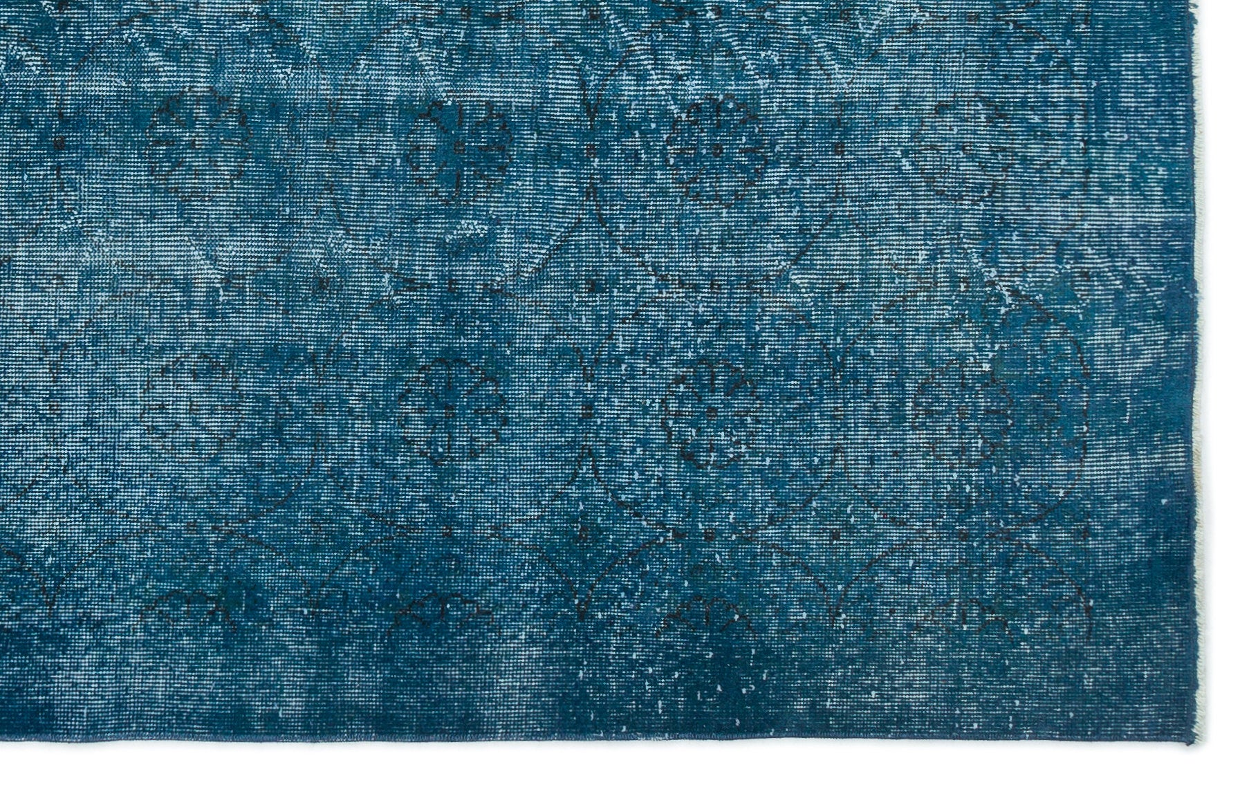 Turquoise  Over Dyed Vintage Rug 5'3'' x 8'4'' ft 161 x 254 cm
