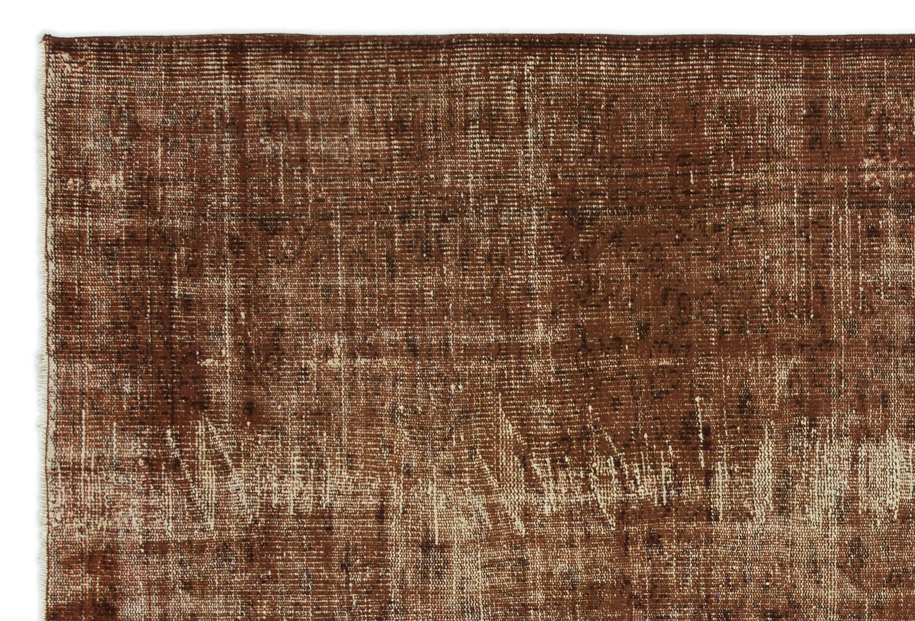 Brown Over Dyed Vintage Rug 5'7'' x 8'3'' ft 170 x 252 cm