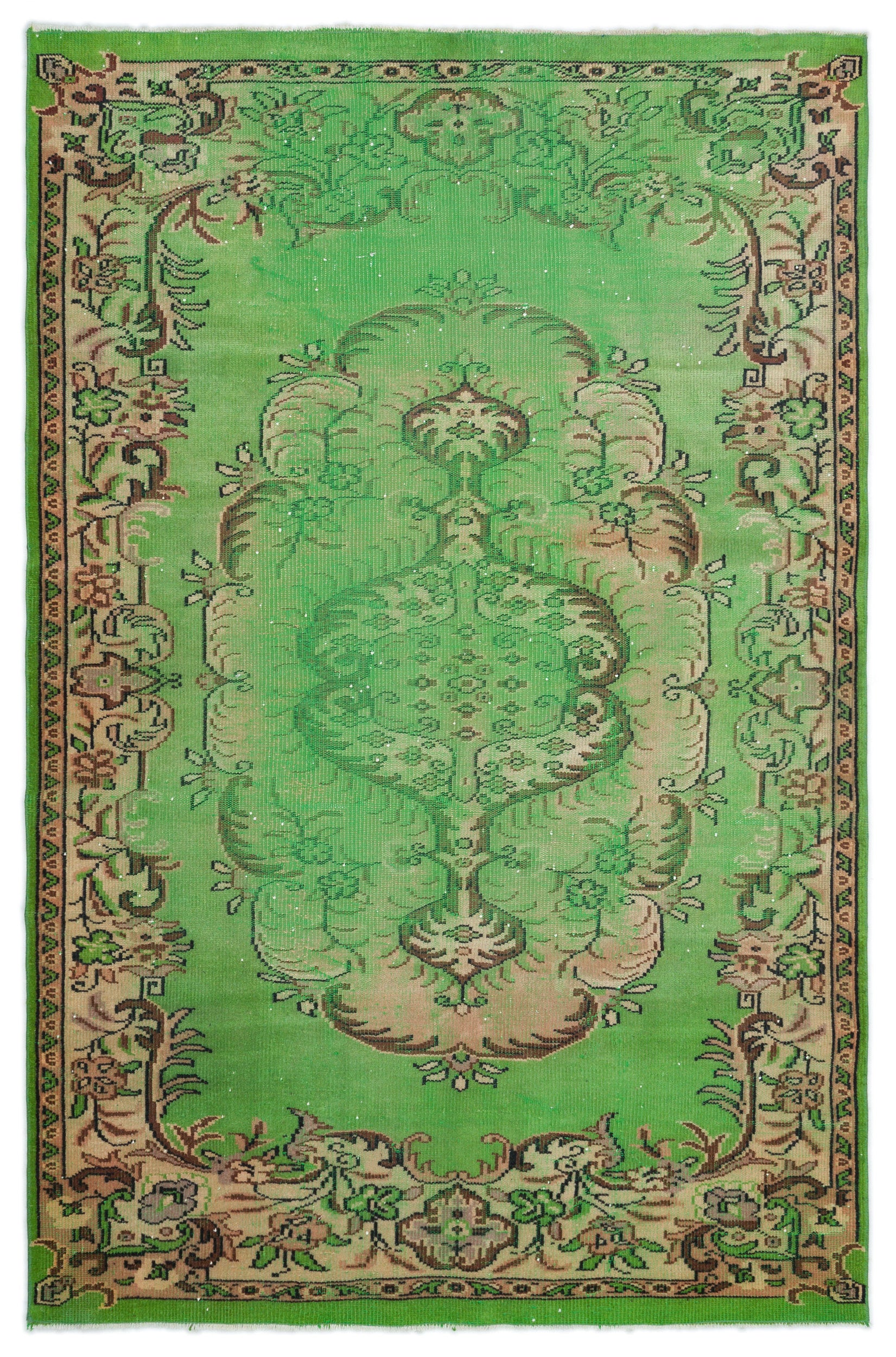 Naturel Over Dyed Vintage Rug 5'6'' x 8'6'' ft 168 x 260 cm
