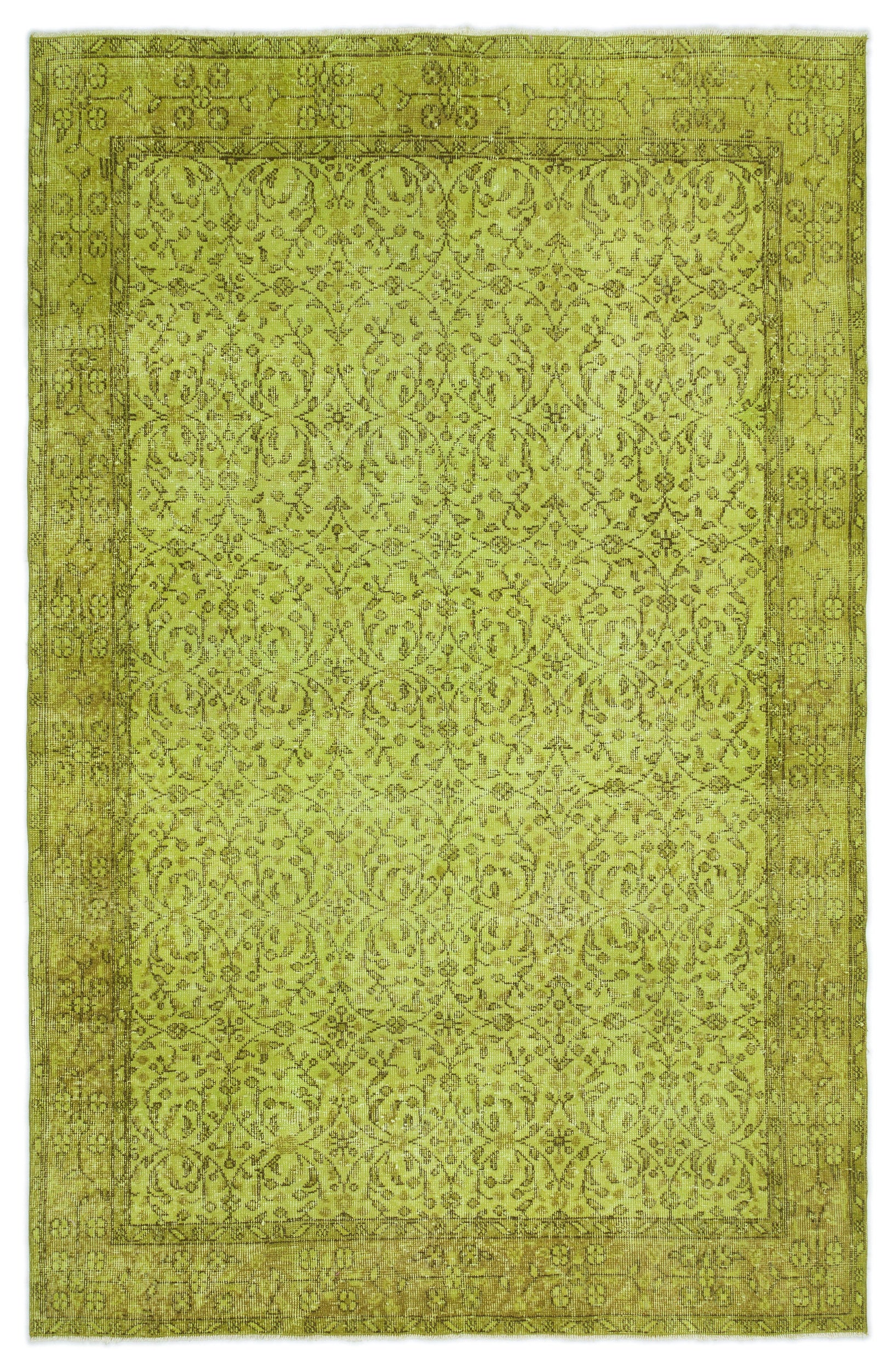 Green Over Dyed Vintage Rug 5'3'' x 8'0'' ft 159 x 245 cm