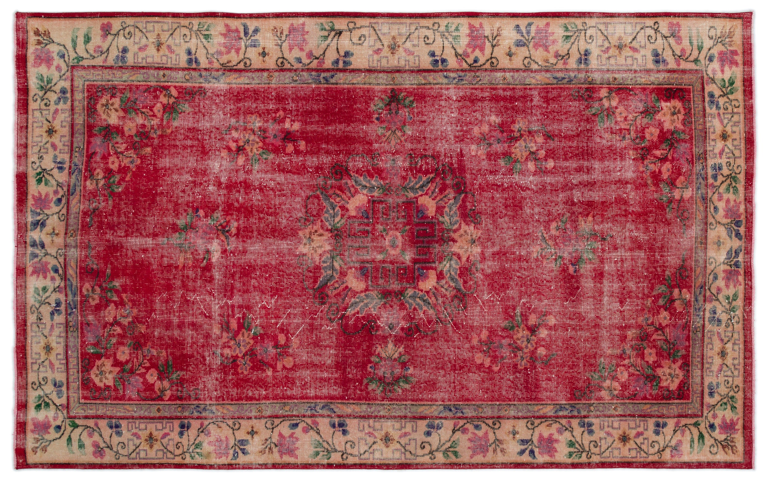 Naturel Over Dyed Vintage Rug 5'10'' x 9'2'' ft 177 x 280 cm
