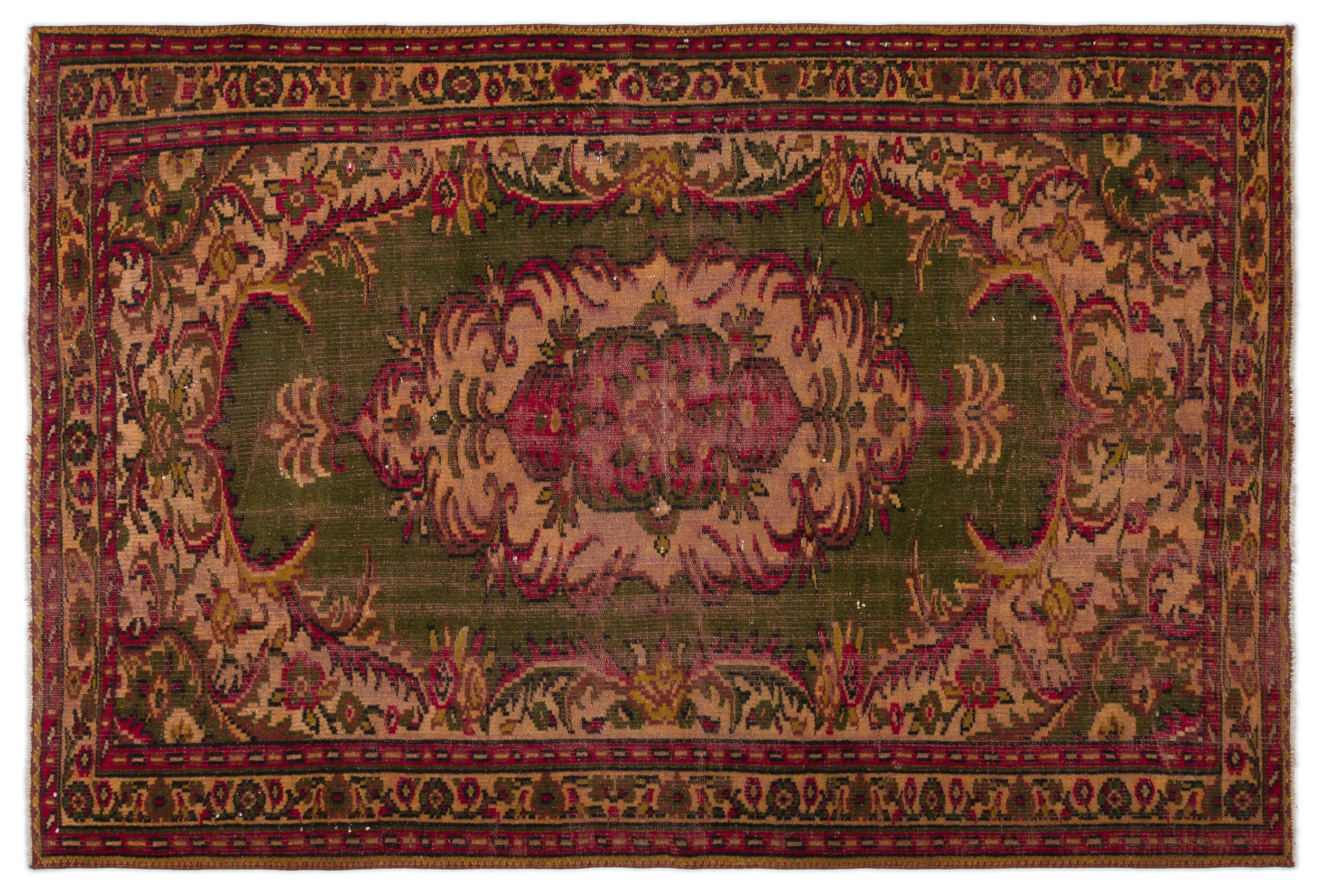 Naturel Over Dyed Vintage Rug 5'5'' x 8'2'' ft 164 x 250 cm