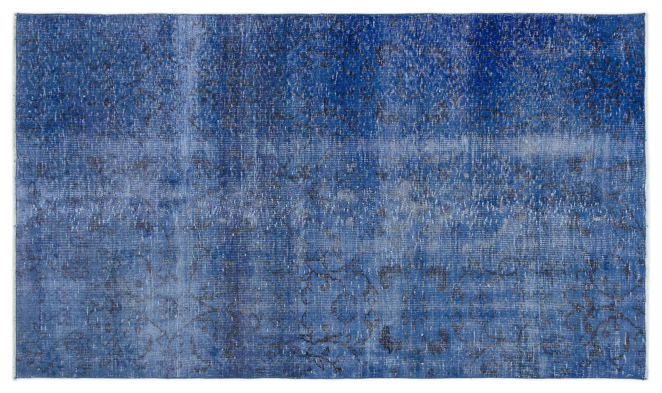 Blue Over Dyed Vintage Rug 4'7'' x 7'9'' ft 140 x 236 cm