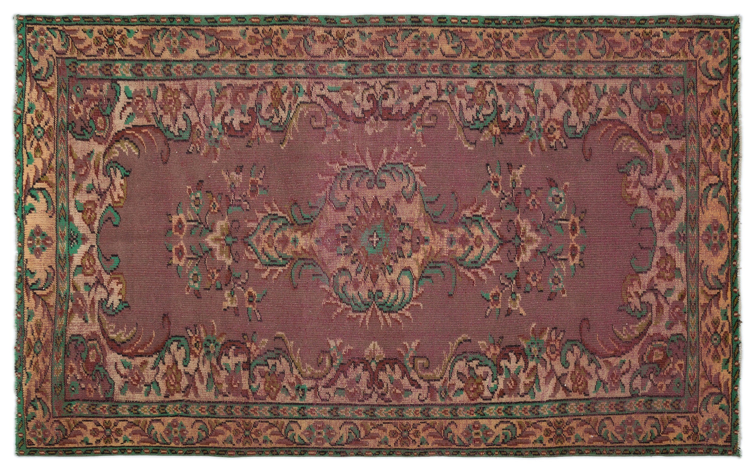Naturel Over Dyed Vintage Rug 5'2'' x 8'8'' ft 158 x 263 cm