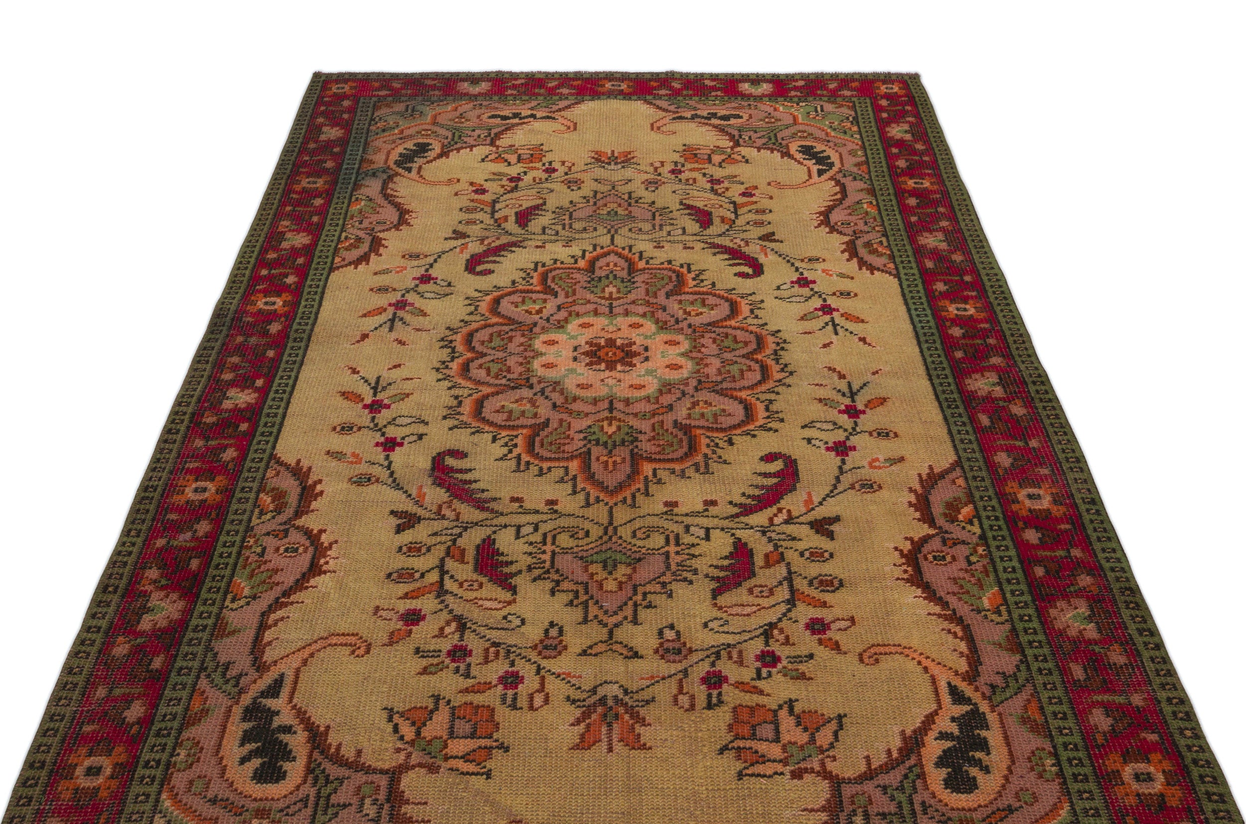 Naturel Over Dyed Vintage Rug 5'1'' x 8'10'' ft 155 x 270 cm