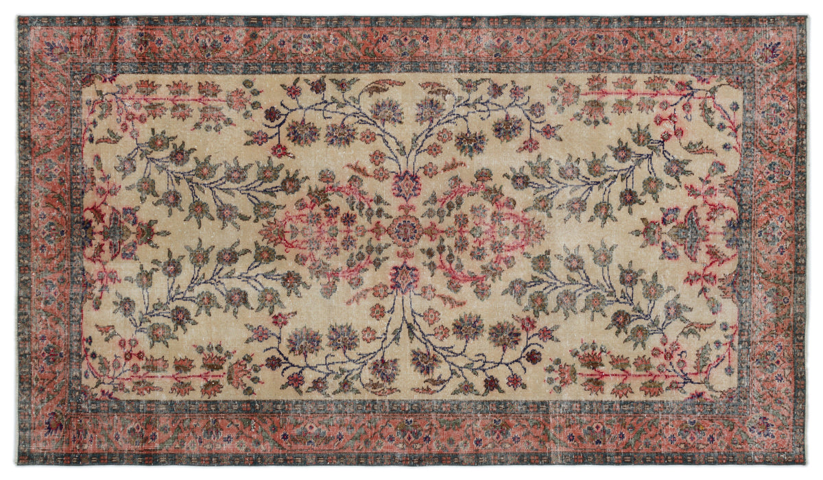 Naturel Over Dyed Vintage Rug 5'2'' x 9'2'' ft 158 x 280 cm