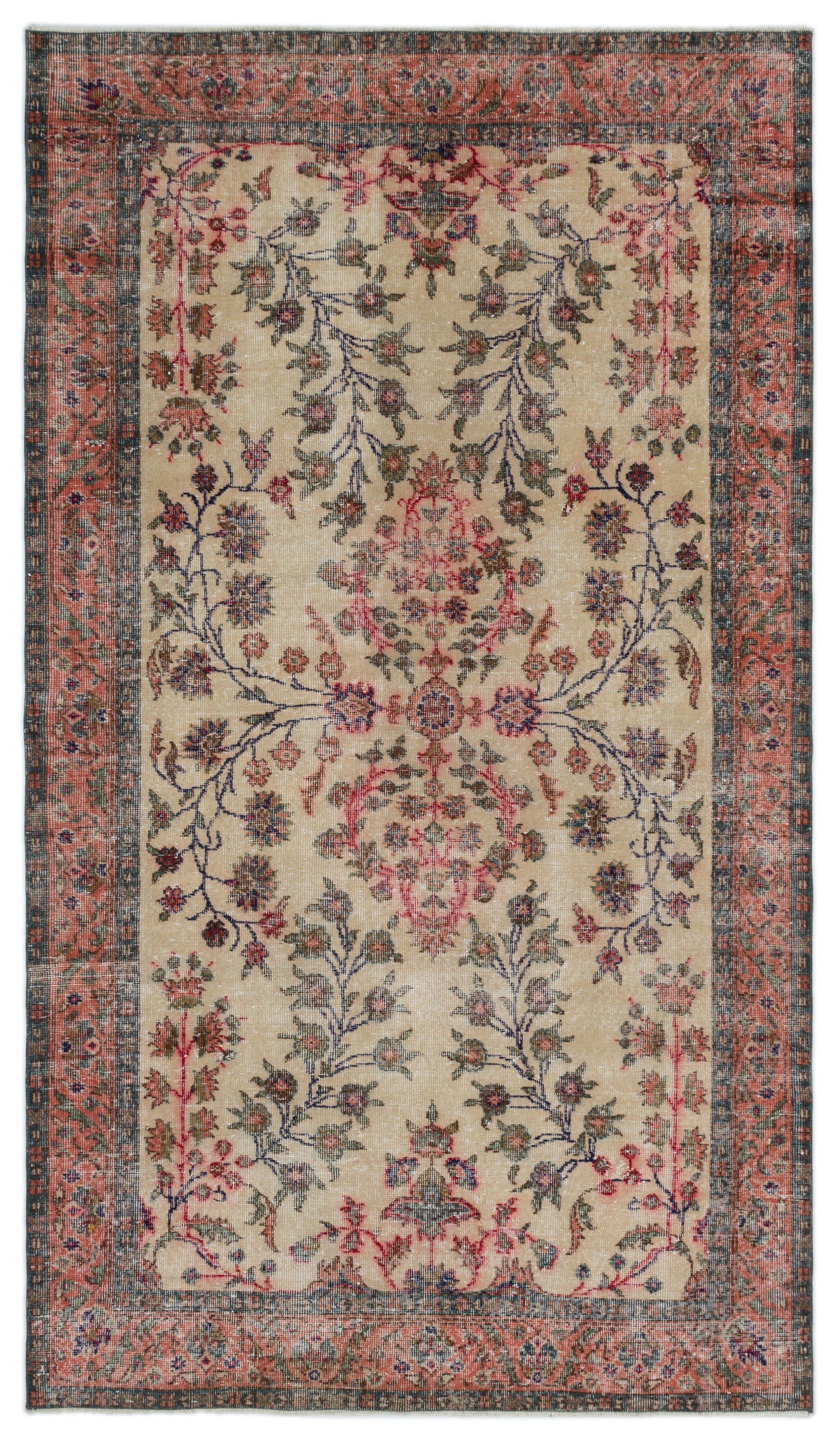 Naturel Over Dyed Vintage Rug 5'2'' x 9'2'' ft 158 x 280 cm