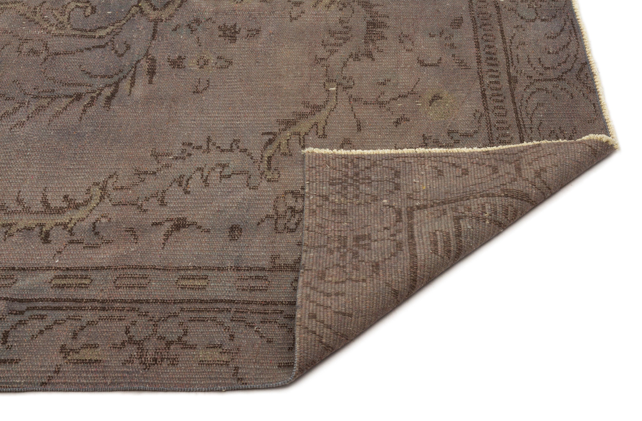 Gray Over Dyed Vintage Rug 5'4'' x 8'10'' ft 163 x 268 cm
