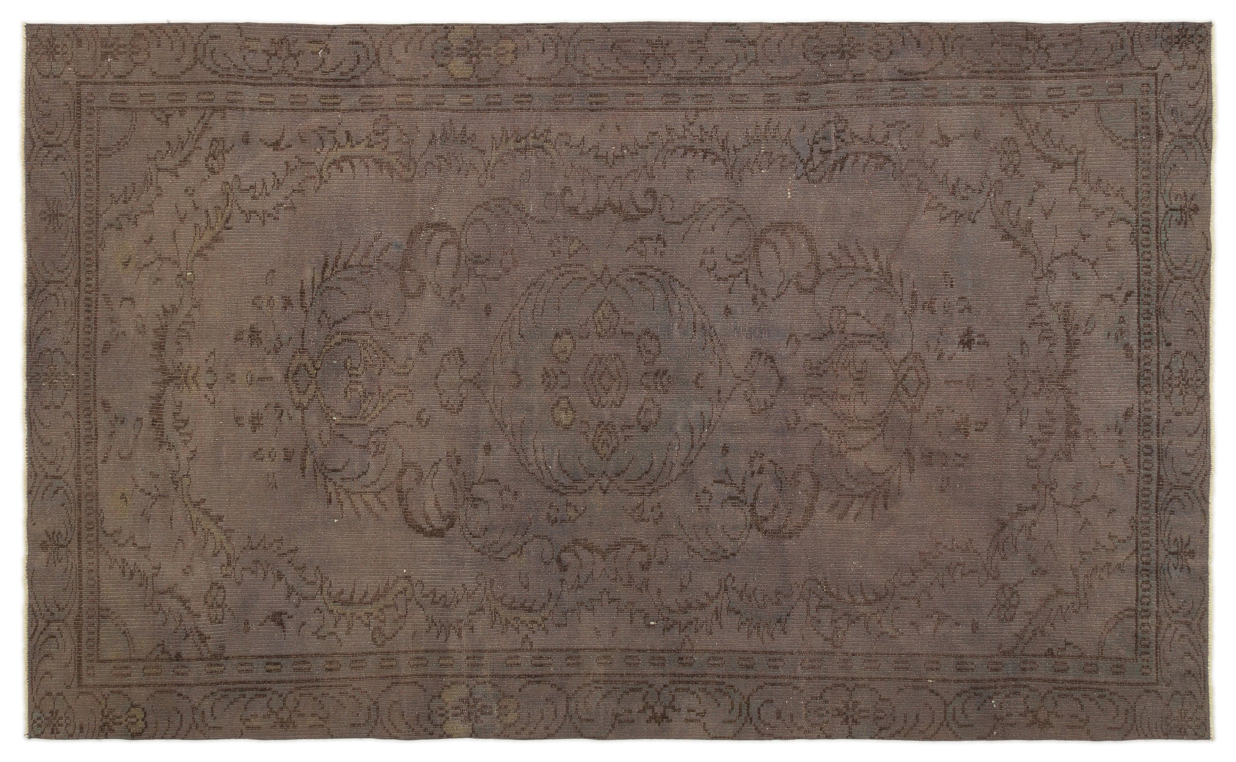 Gray Over Dyed Vintage Rug 5'4'' x 8'10'' ft 163 x 268 cm