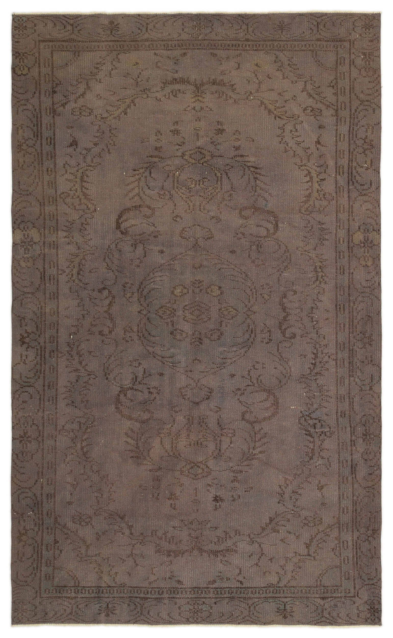 Gray Over Dyed Vintage Rug 5'4'' x 8'10'' ft 163 x 268 cm