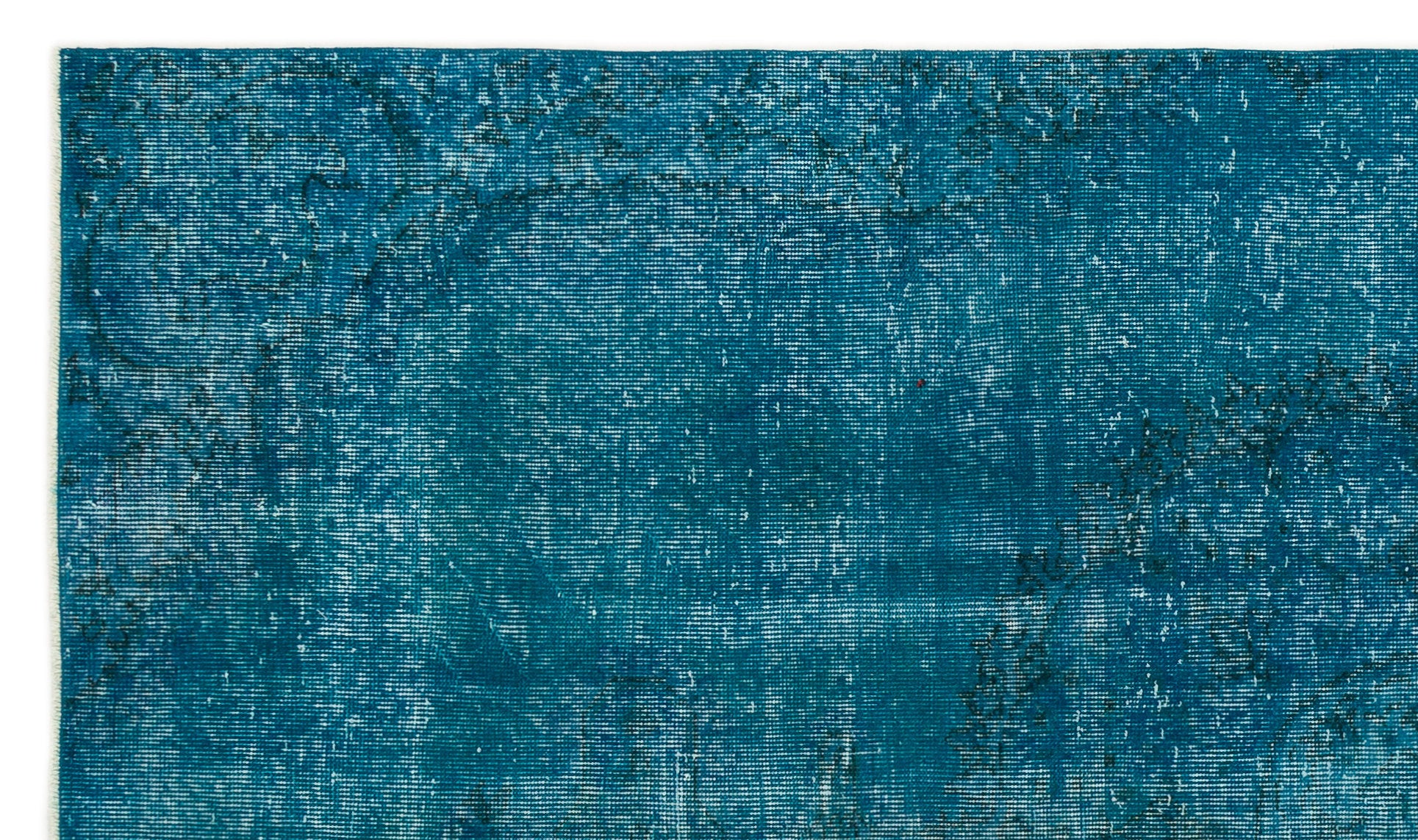 Turquoise  Over Dyed Vintage Rug 5'1'' x 8'7'' ft 154 x 261 cm