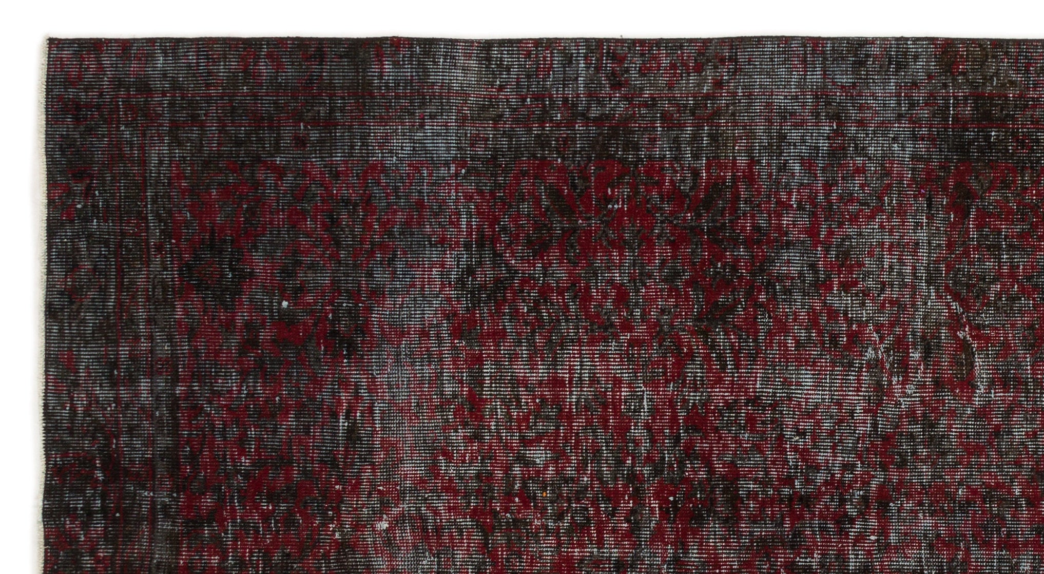 Red Over Dyed Vintage Rug 4'10'' x 9'1'' ft 148 x 277 cm