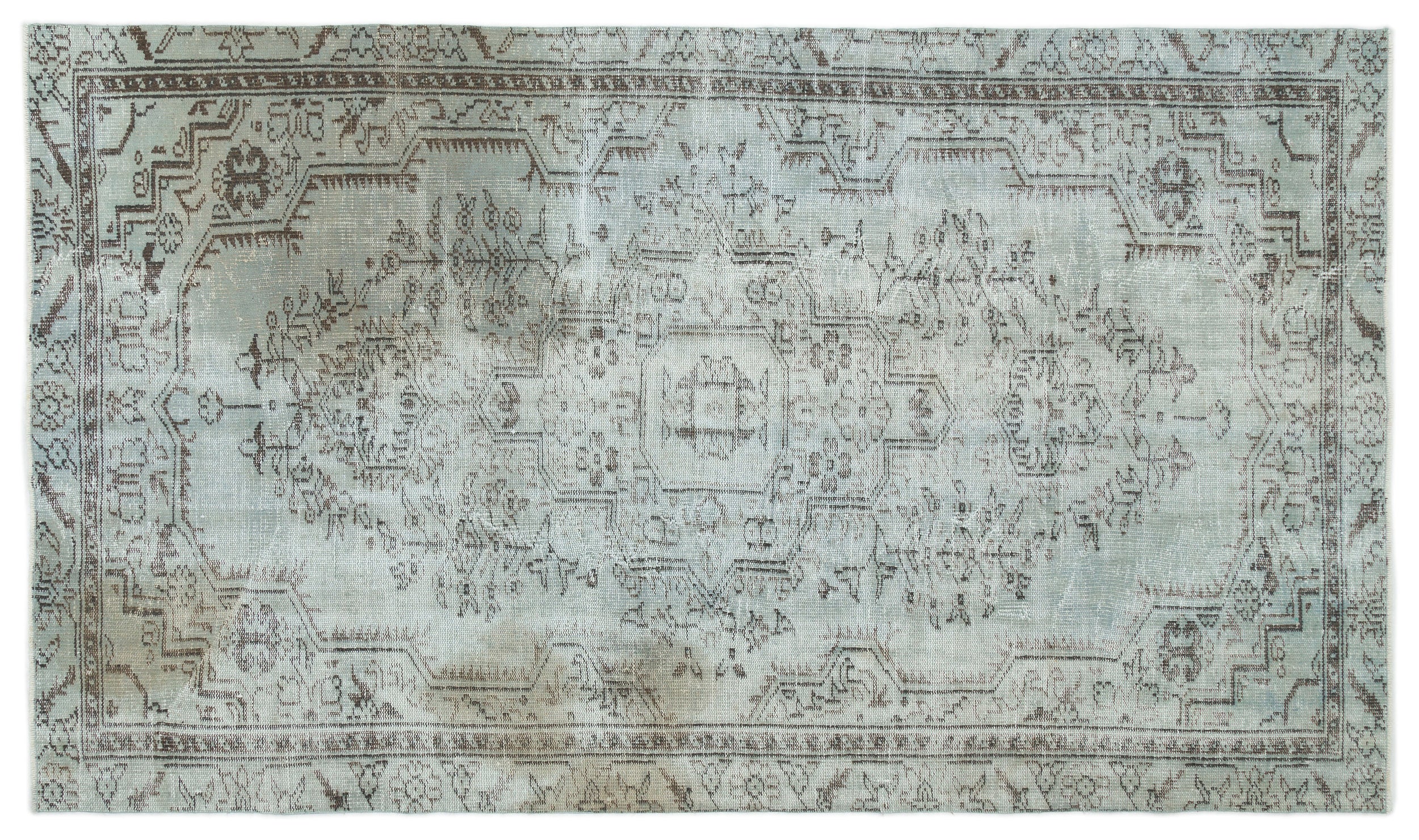 Blue Over Dyed Vintage Rug 5'3'' x 8'10'' ft 159 x 270 cm