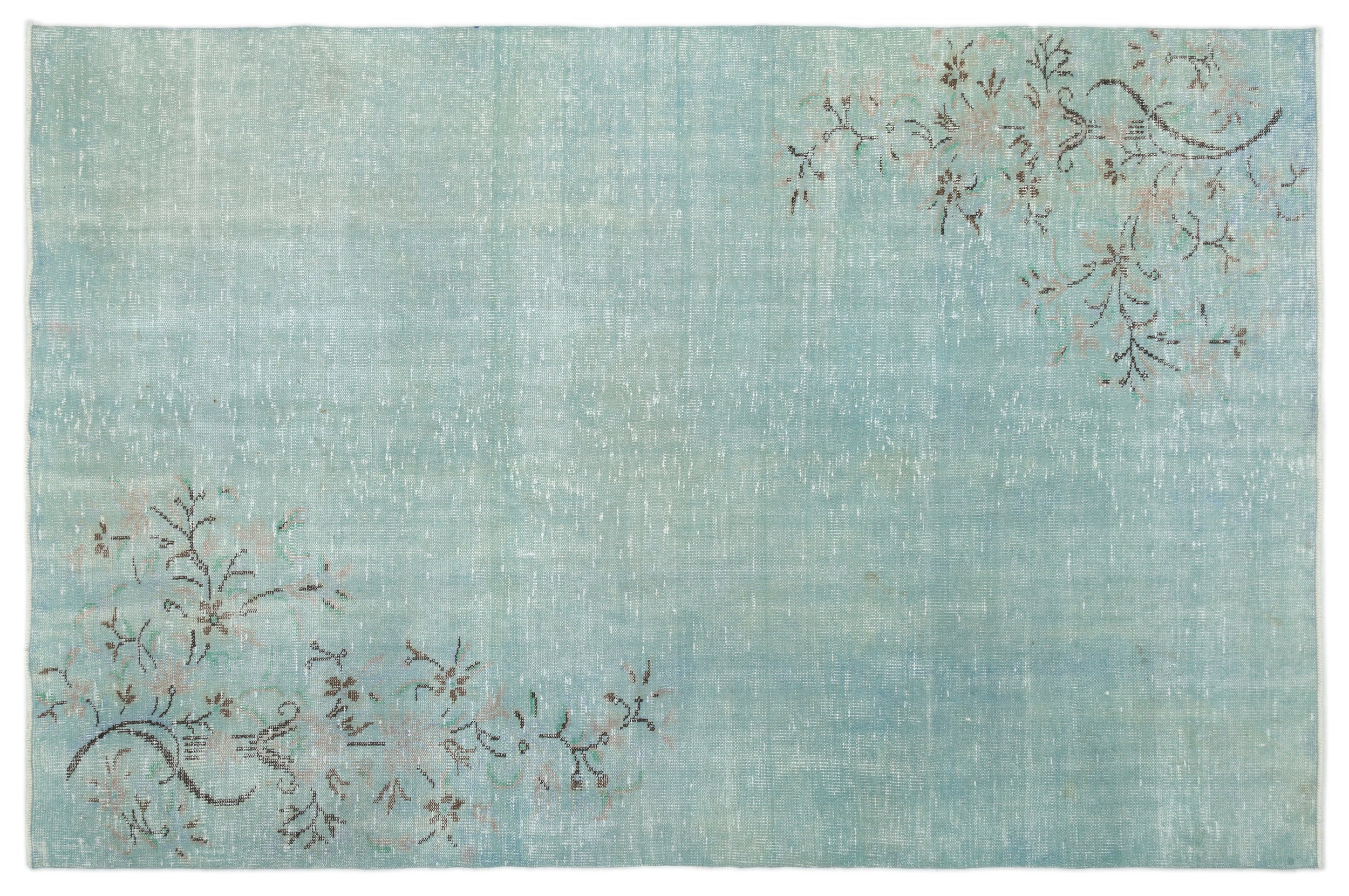 Naturel Over Dyed Vintage Rug 5'11'' x 8'10'' ft 180 x 270 cm