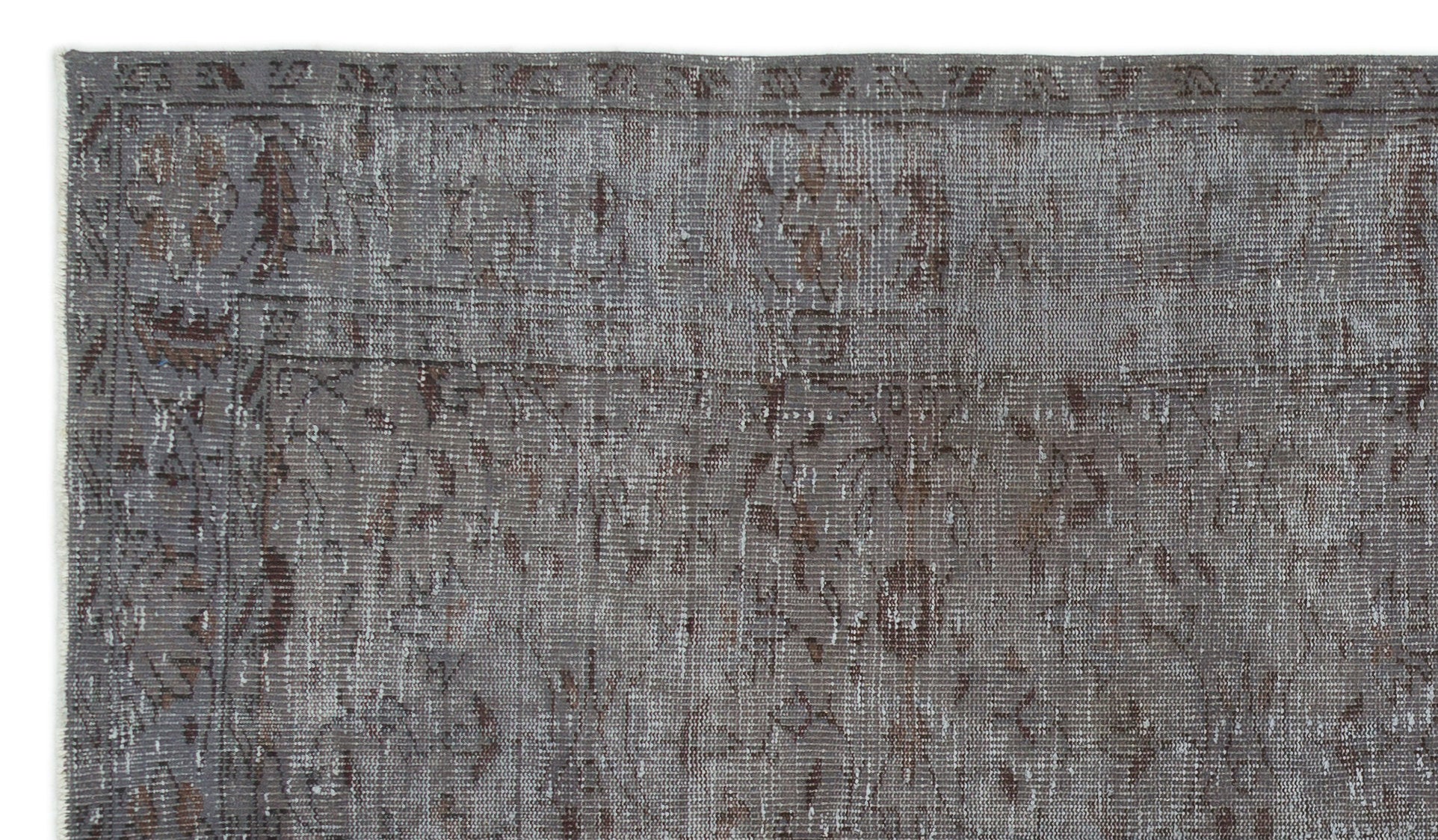 Gray Over Dyed Vintage Rug 5'2'' x 8'10'' ft 158 x 270 cm